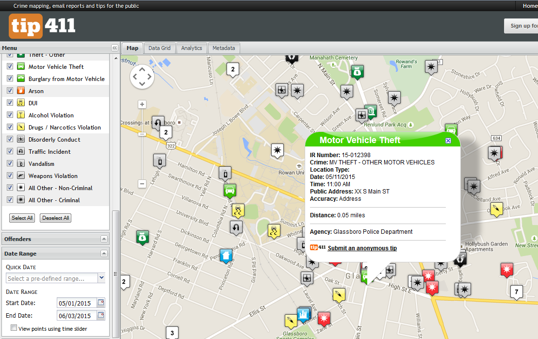 Crime Map — Glassboro Police
