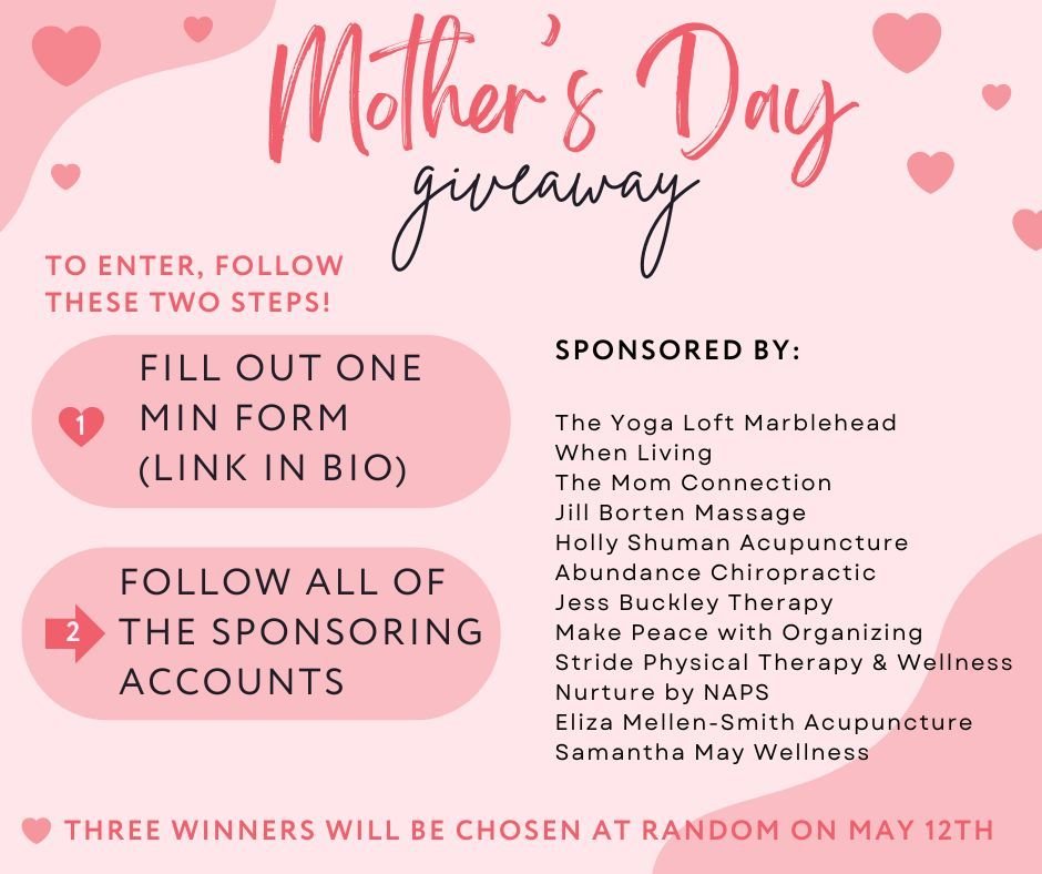 ⭐️Giveaway alert!⭐️⁠
⁠
Twelve local North Shore Massachusetts businesses have teamed up to celebrate Mother&rsquo;s Day with the ultimate giveaway for MOMS!  There will be three different winners with each prize valued around $600.  A collective $2,0