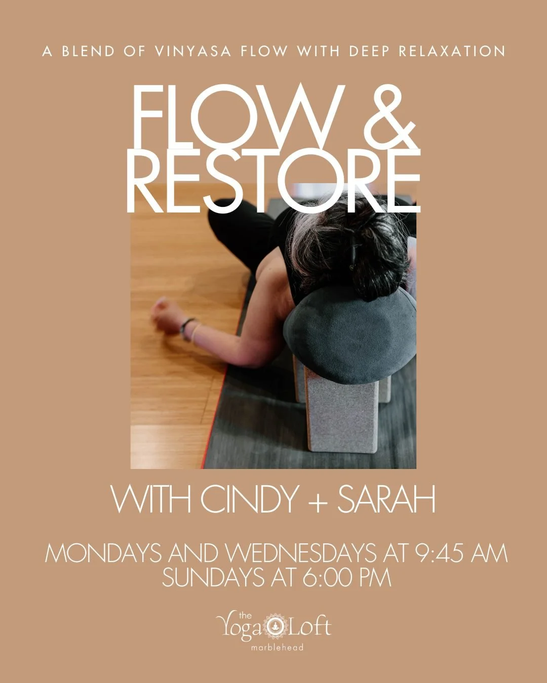 A softer way to flow 🌀

This thoughtful blend of Vinyasa + restorative yoga begins and ends with a deep and grounding relaxation. You&rsquo;ll build steady heat through standing postures, then soften into fully supported restorative poses leaving fe