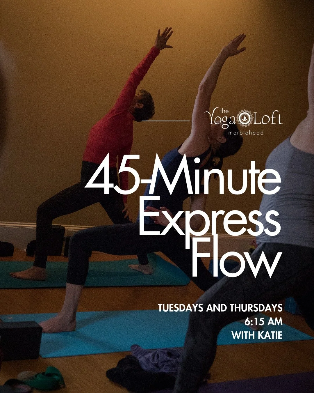 🌅 Rise + Flow

45 minutes of movement, breath, and intention - the kind of start that stays with you all day.

Tuesdays + Thursdays at 6:15 AM | $15 to drop-in

Strength, stretch, and savasana. All before the rest of the world wakes up. ✨

Begin you