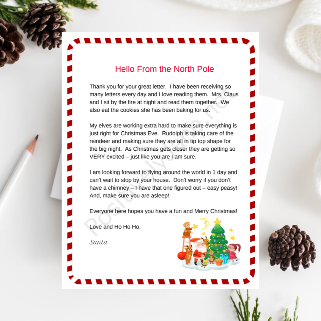 Santa Around the Tree Stationery Set