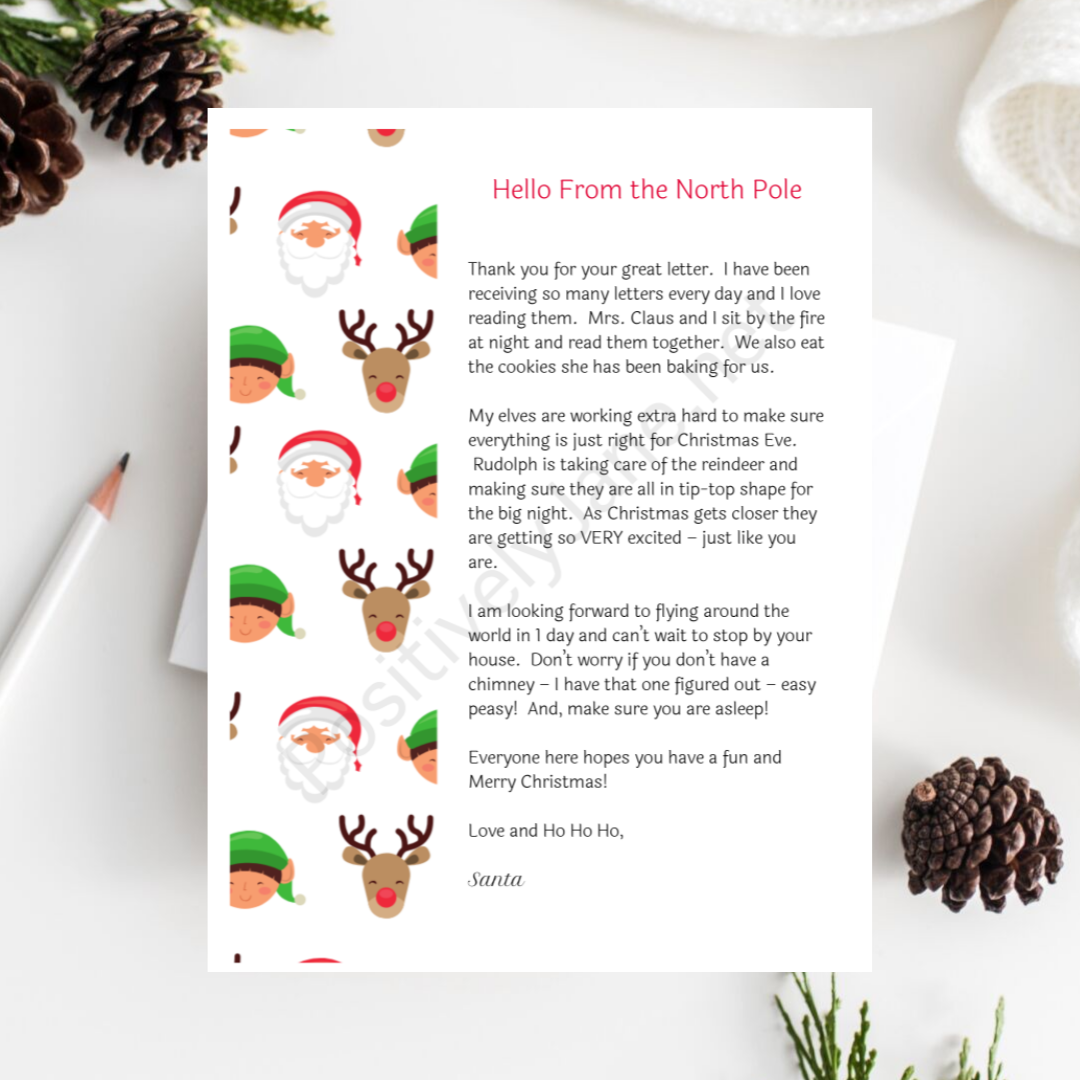 Santa, Elf, & Reindeer Stationery Set