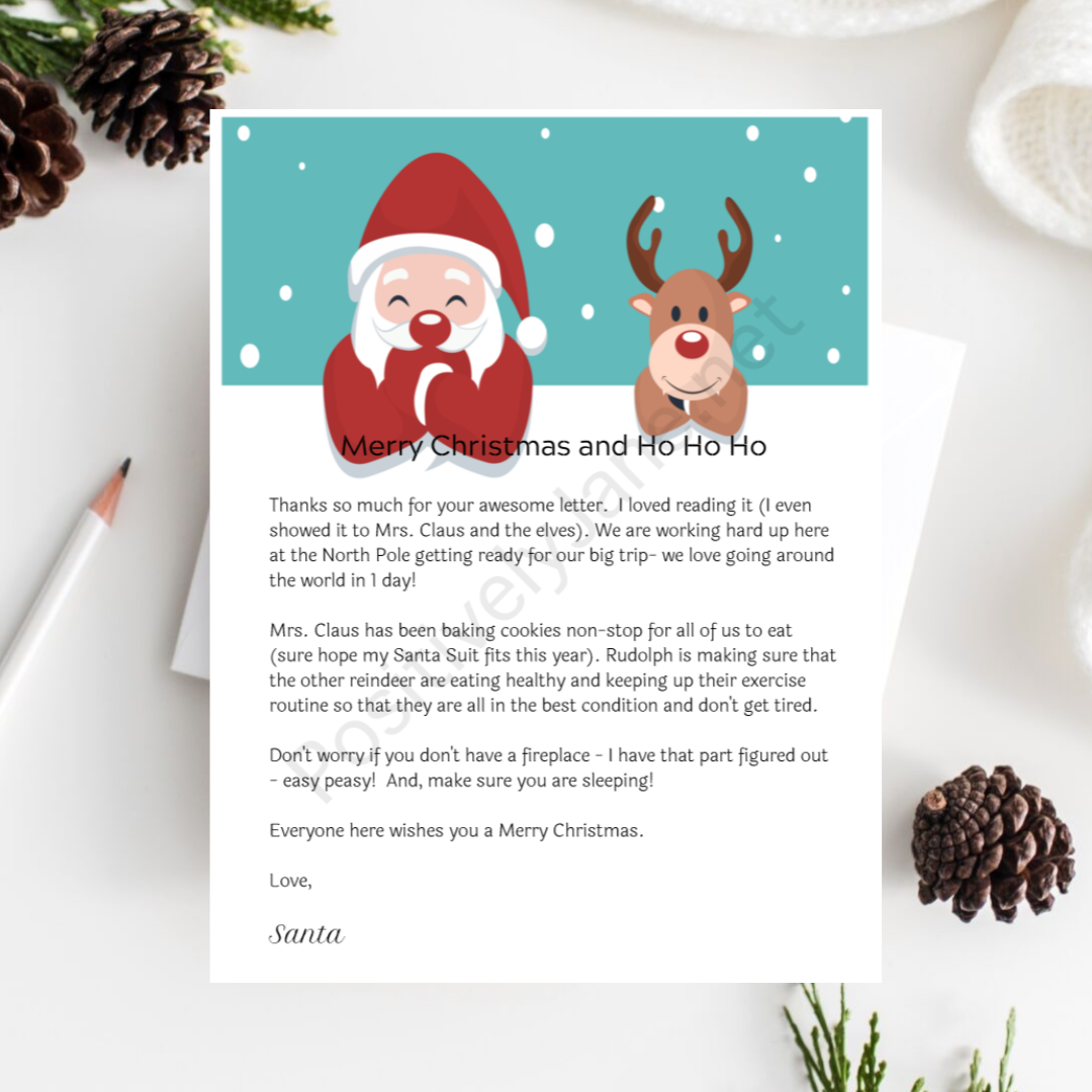 Santa & Reindeer in the Snow Stationery Set