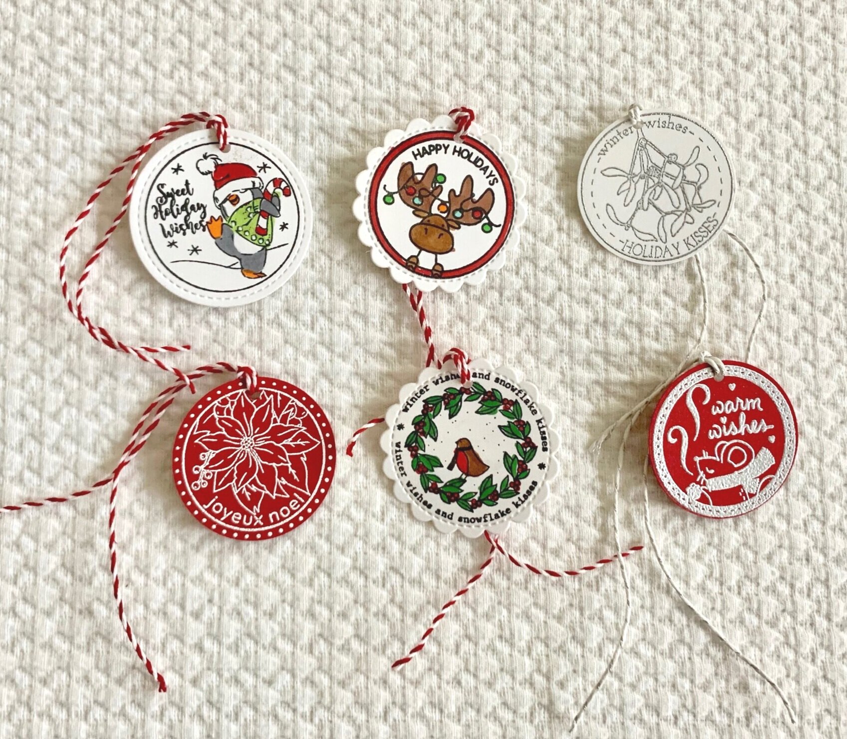 Round christmas stickers and tags for your envelopes. christmas package tags, holiday stickers and tags