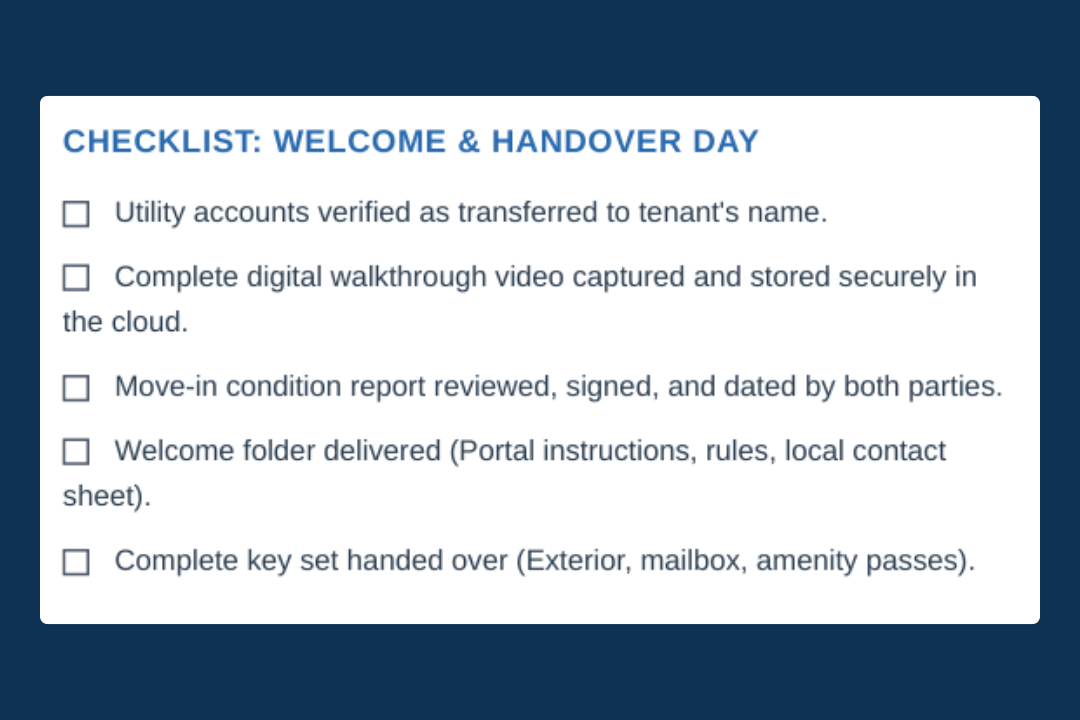 Welcome and Handover Day