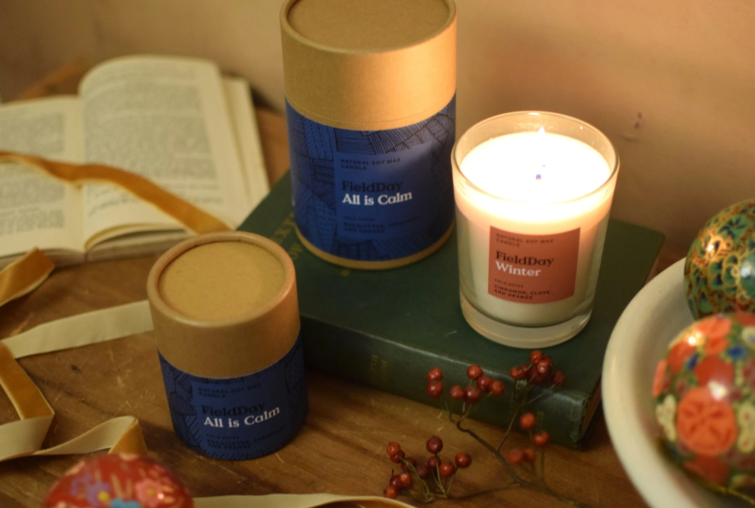 Christmas All Is Calm Small Candle