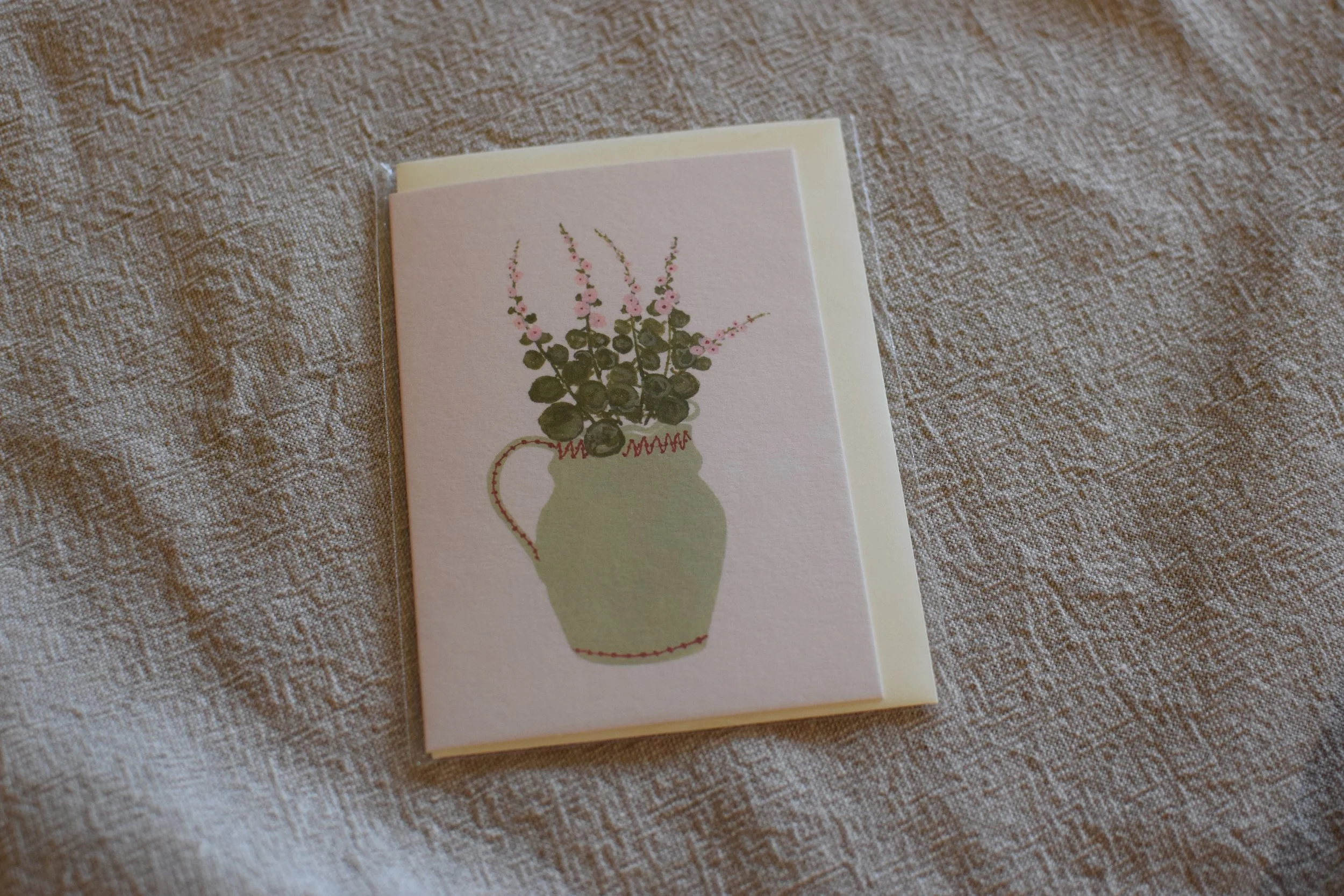 Hollyhocks mini card