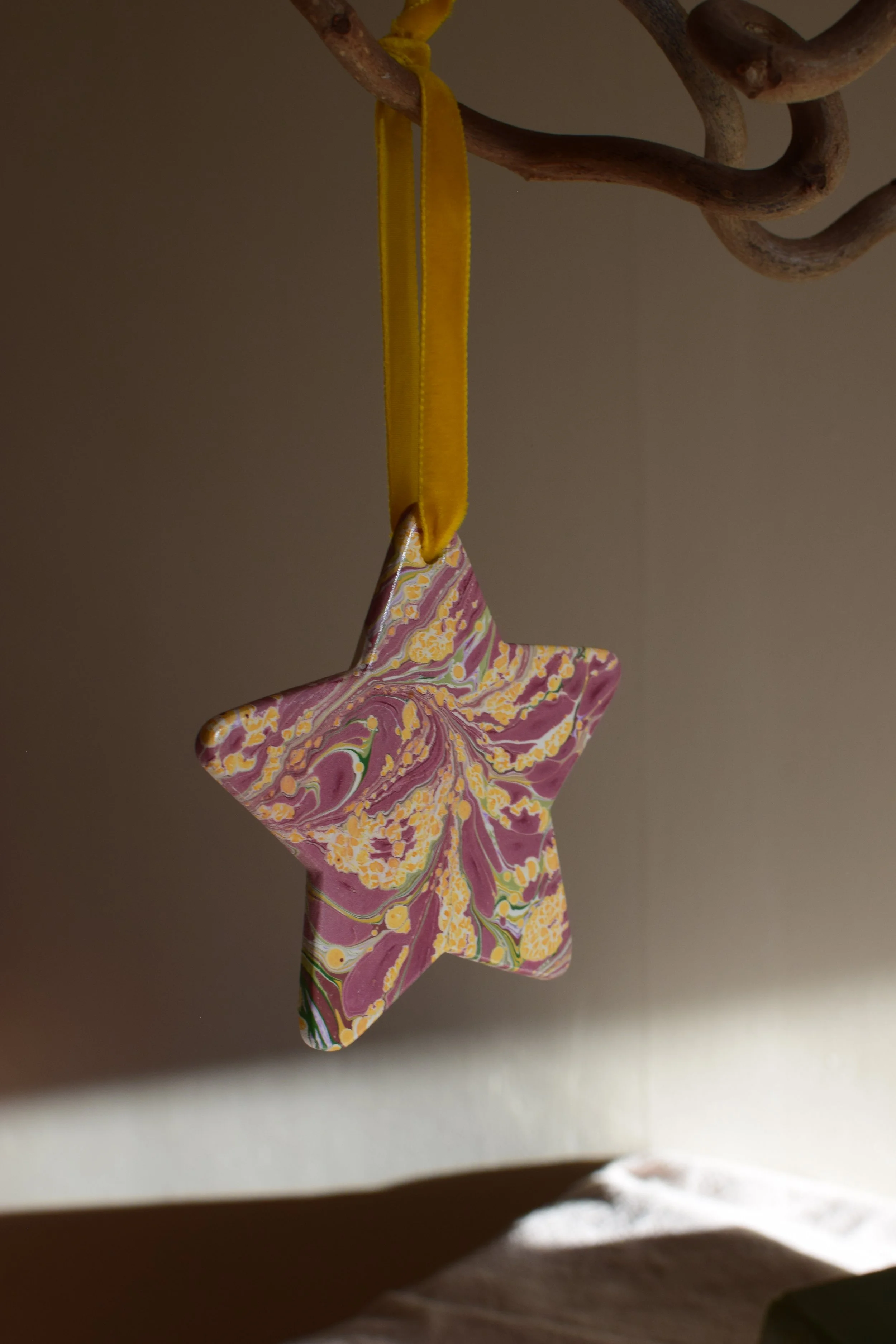 Marbled Ceramic Star Decoration #2