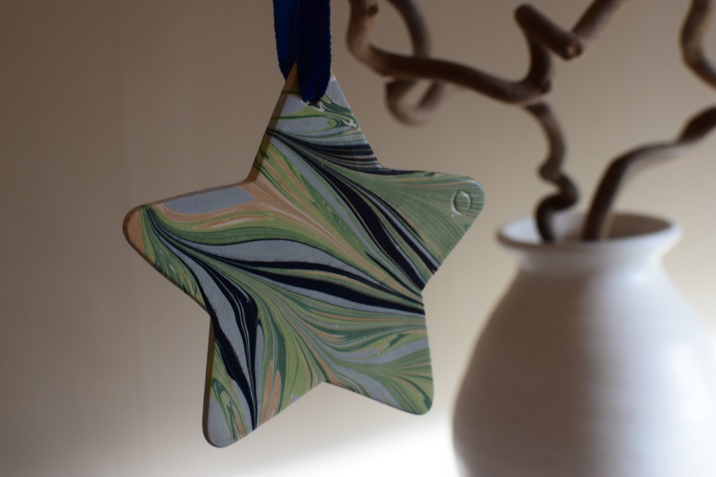 Marbled Ceramic Star Decoration #7