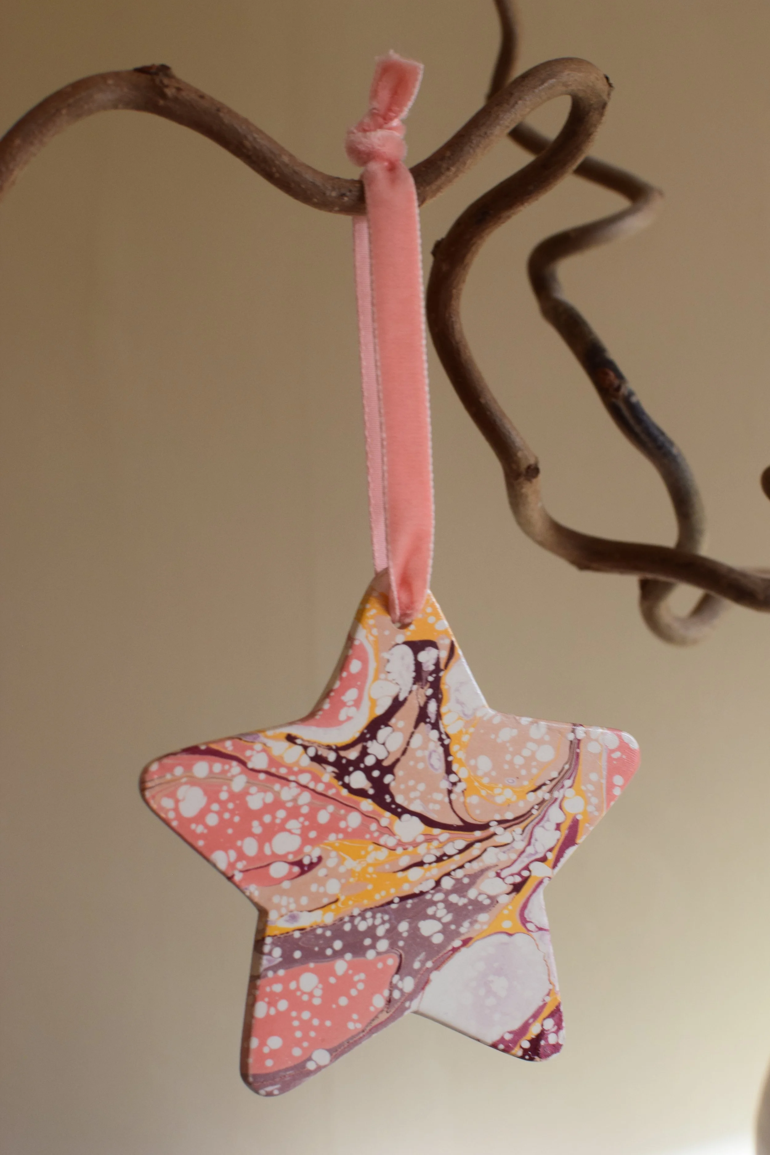 Marbled Ceramic Star Decoration #8