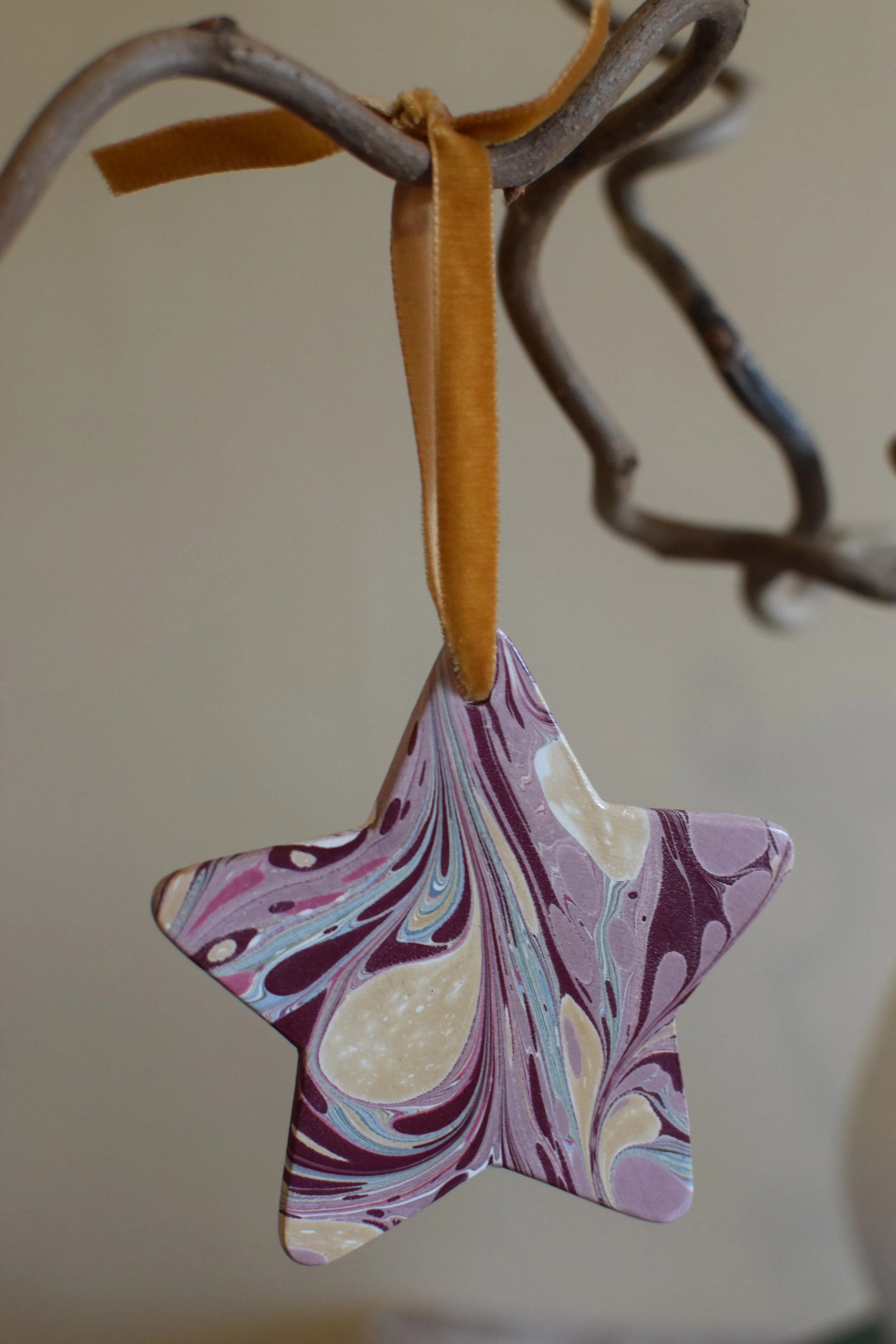 Marbled Ceramic Star Decoration #20