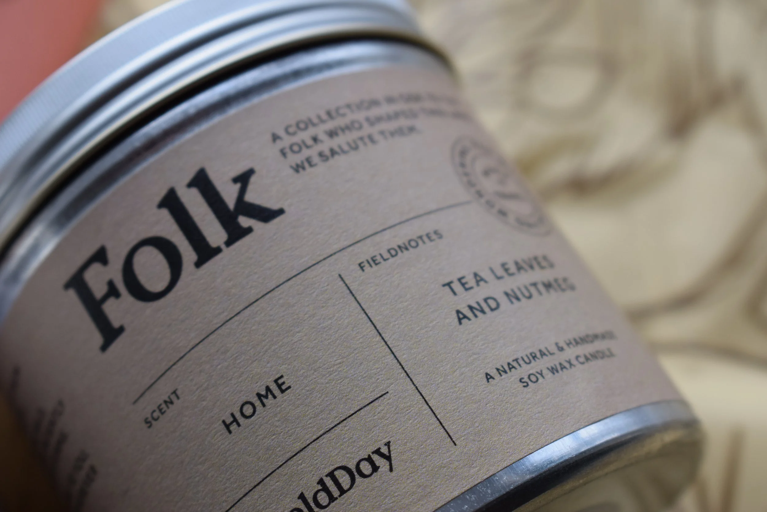 Folk Tin Candle - Home