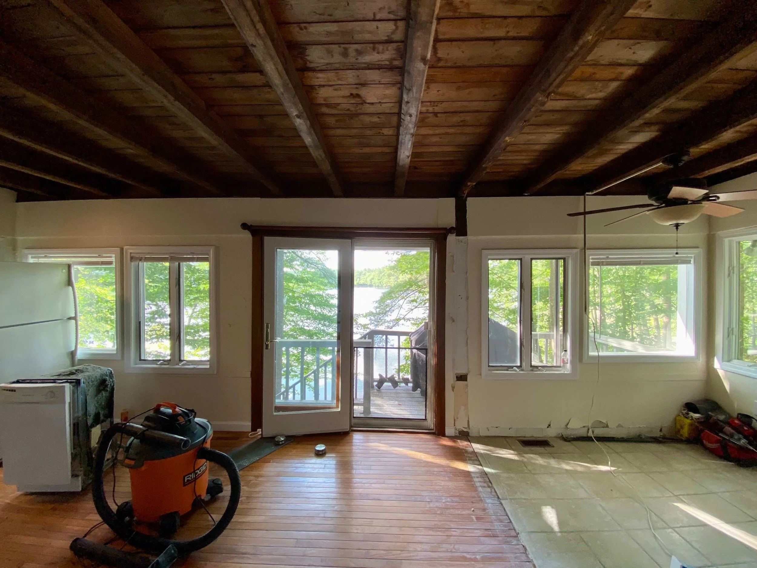 Water views through old windows