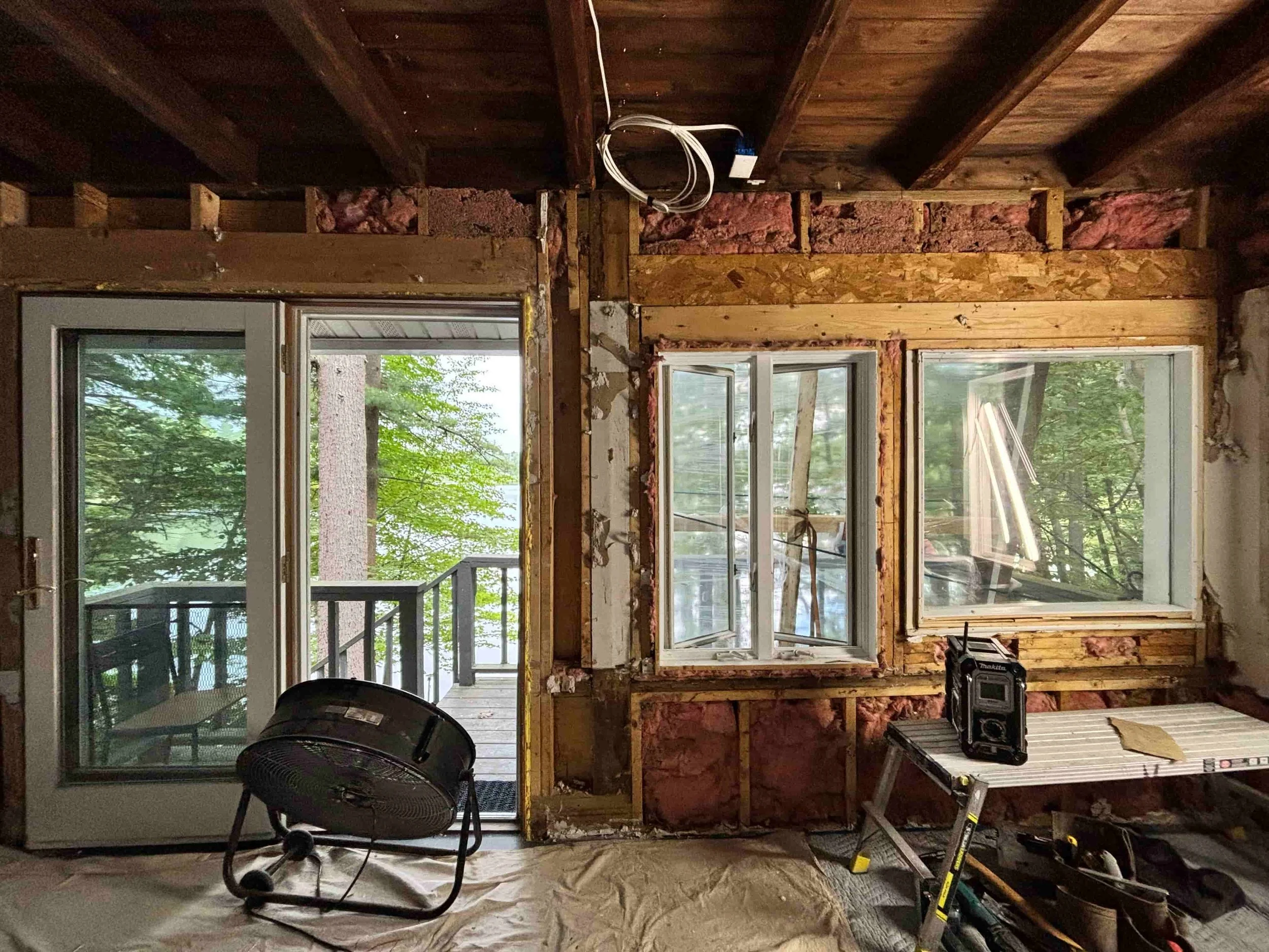 Insulation removal in progress