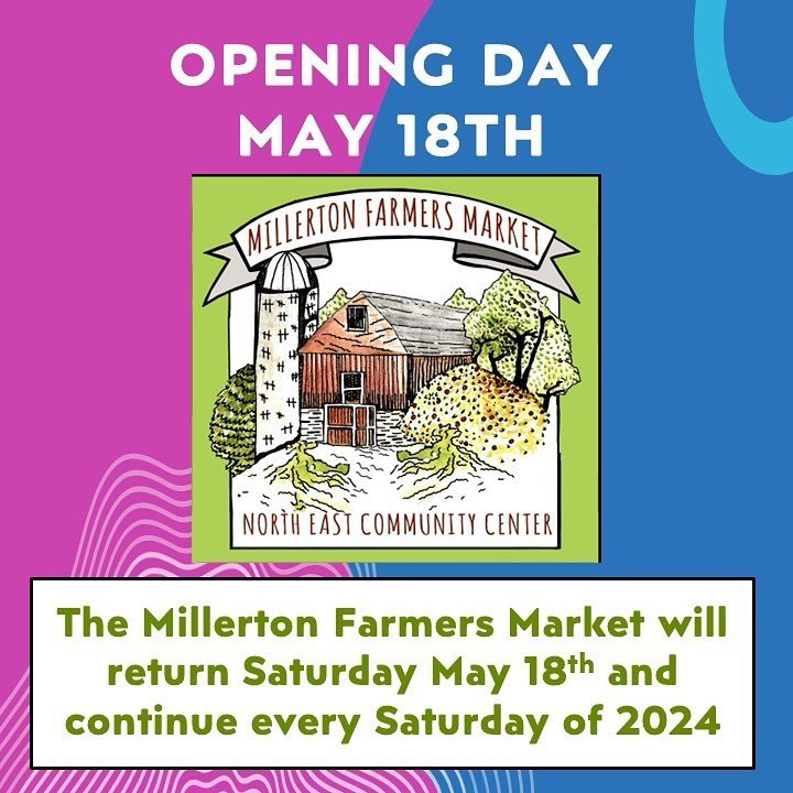 The Millerton Farmers Market will return May 18th for our Opening Day.  Season details to follow.