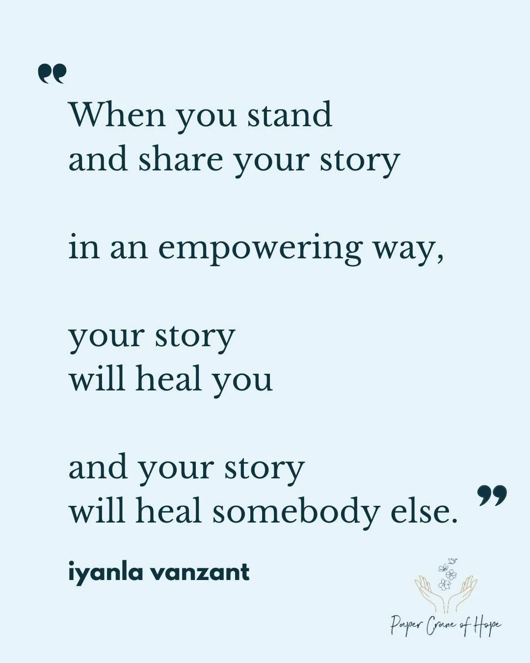 When you stand and share your story, something extraordinary happens. 🌿
Your story has the power to heal you. It helps you process, release, and reclaim pieces of yourself that shame and fear tried to take away. 
And in doing so, your story can beco