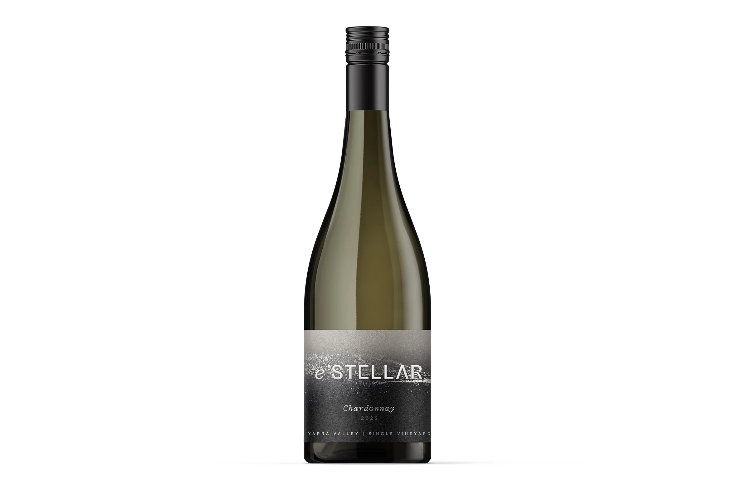 Bottle of e’Stellar Estate Yarra Valley Chardonnay 2025.