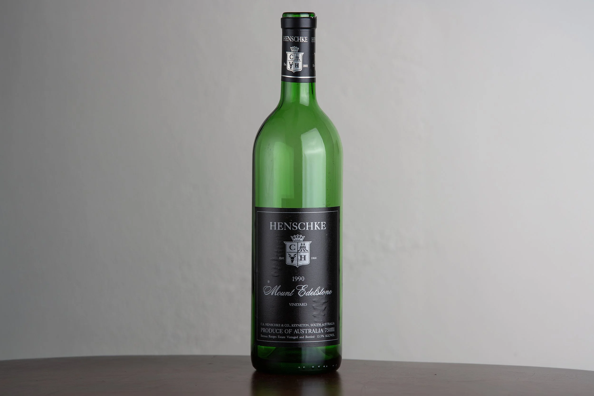 Bottle of Henschke Mount Edelstone Shiraz 1990.