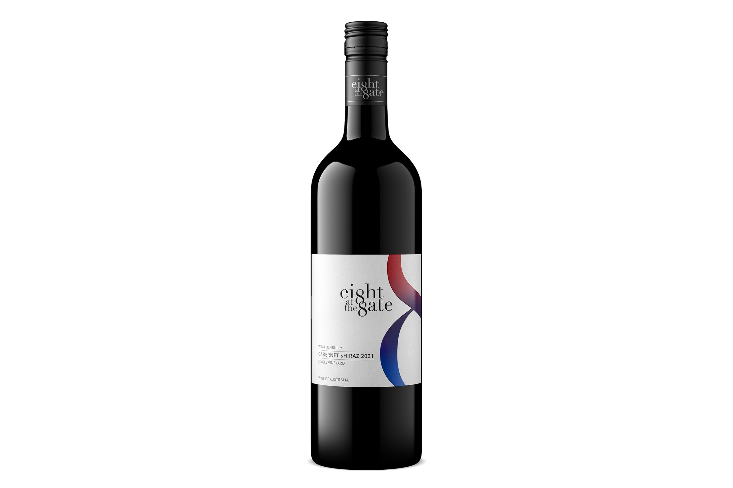 Bottle of Eight at the Gate Cabernet Shiraz 2021.