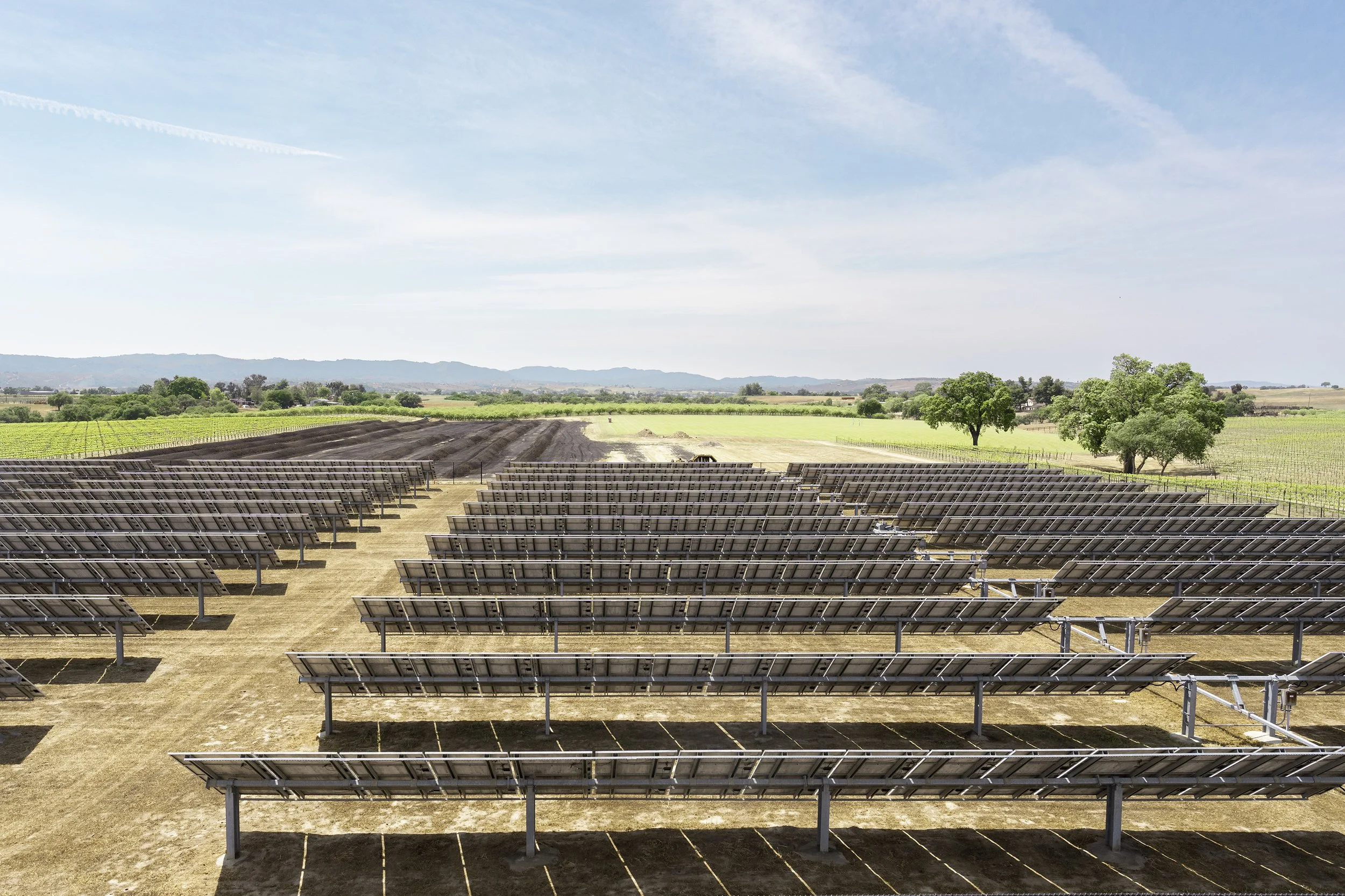 Massive solar panel farm at the J Lohr (San Luis Obispo County) winery in Paso Robles.