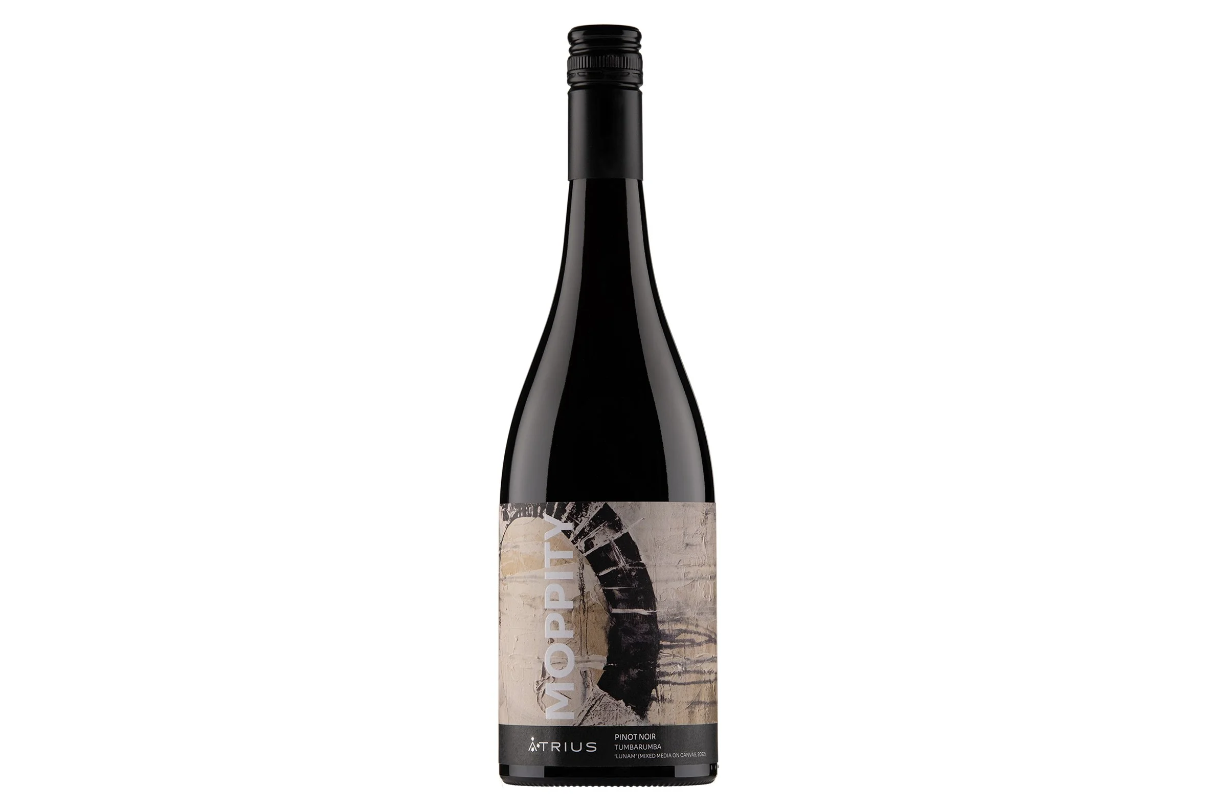 Bottle of Moppity Atrius Pinot Noir 2023.