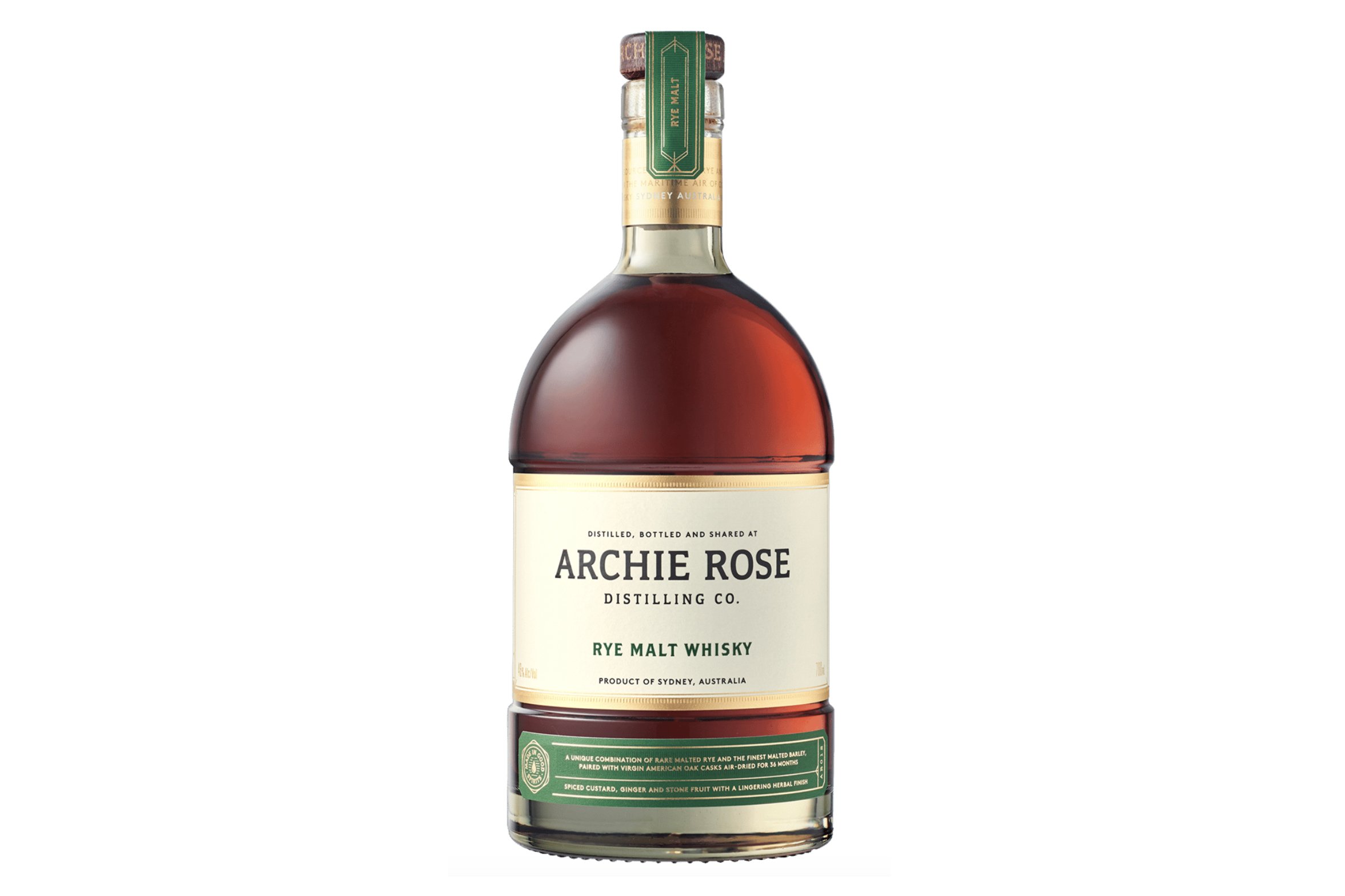 Bottle of Archie Rose — Rye Malt Whisky.