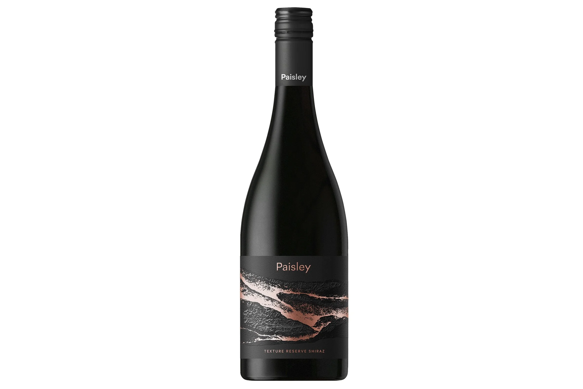 Bottle of Paisley Texture Reserve Shiraz 2023.