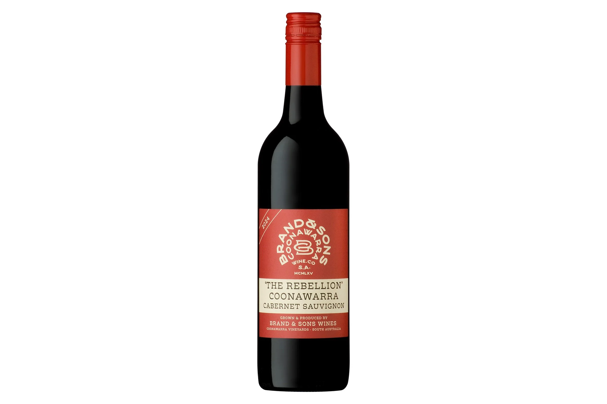 Bottle of Brand & Sons Rebellion Cabernet Sauvignon 2024.