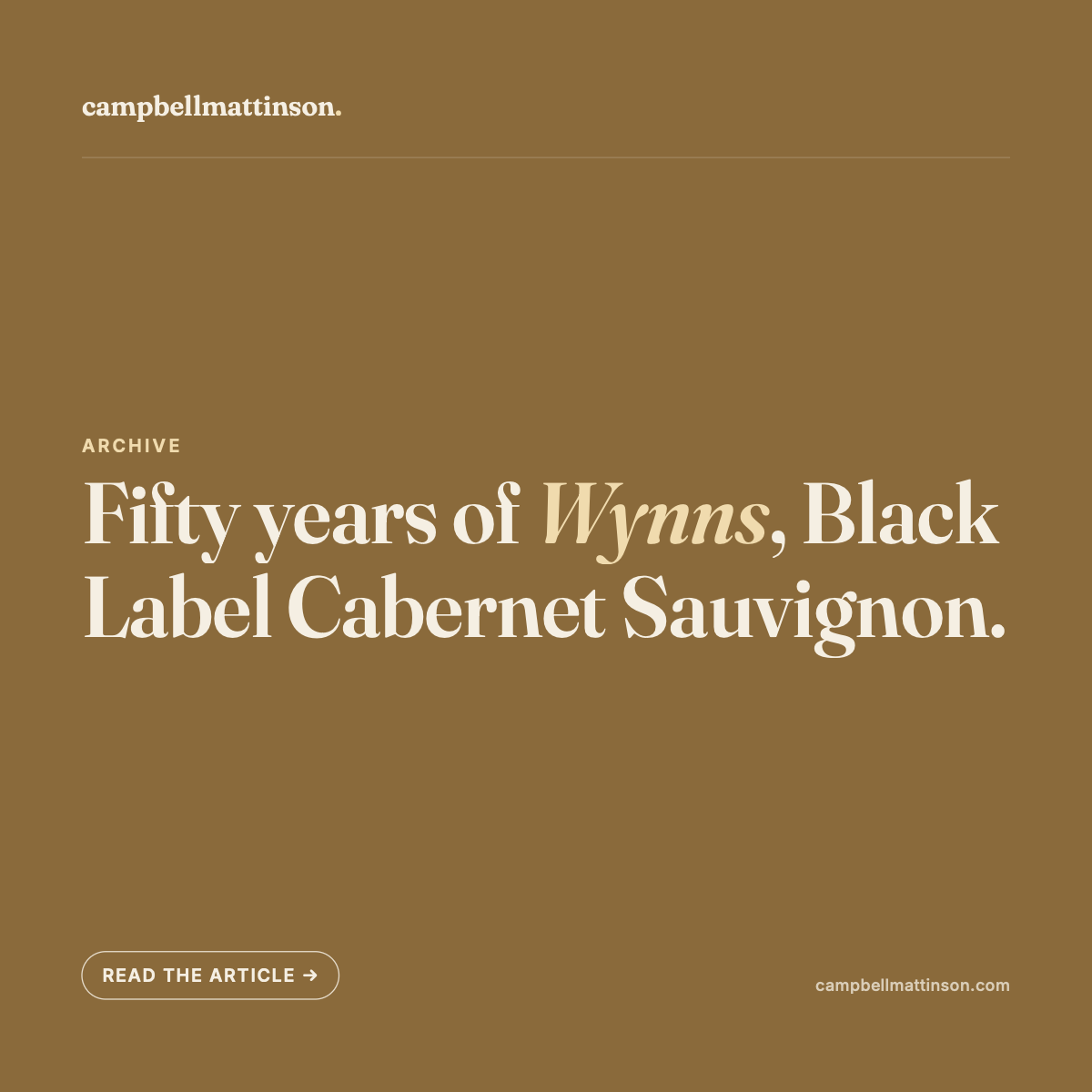 Fifty Years of Wynns Black Label Cabernet — A Vertical Tasting