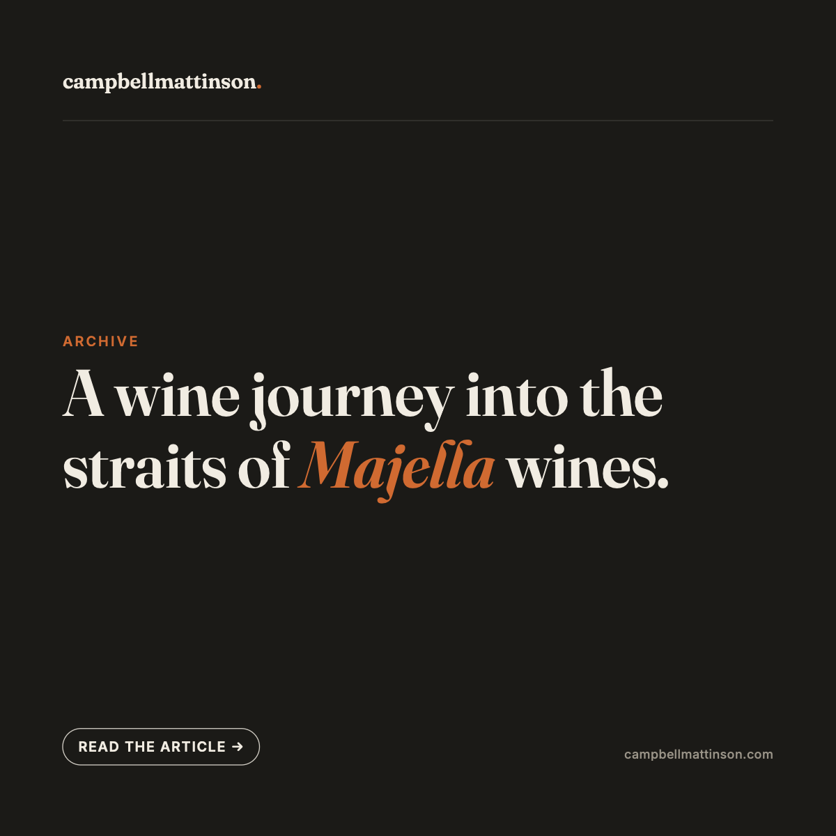 A wine journey into the straits of Majella Wines