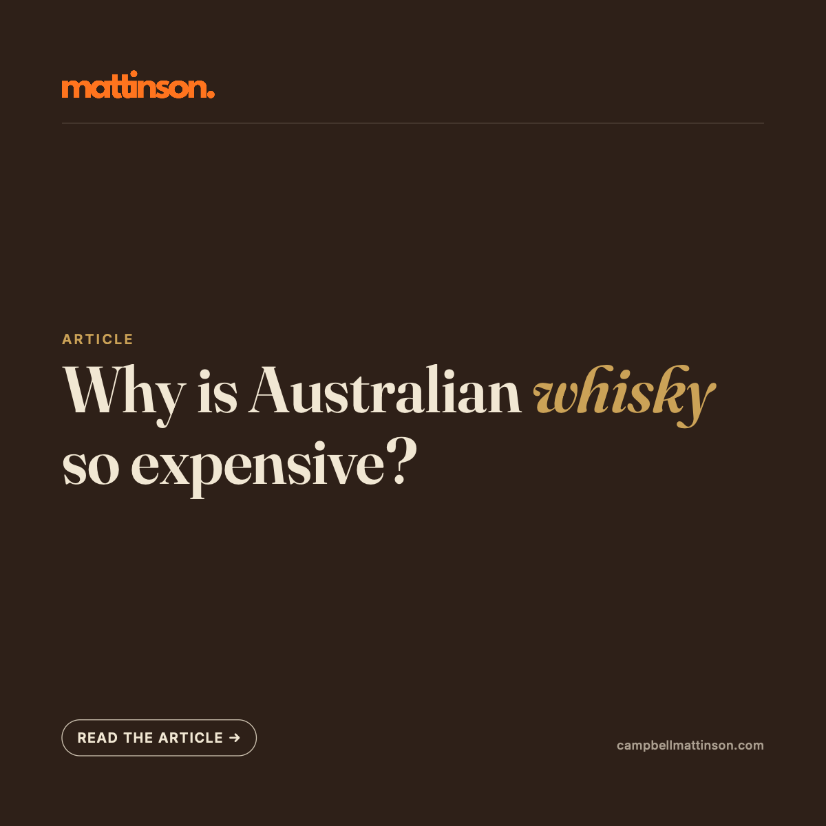 Why Australian Whisky Is So Expensive