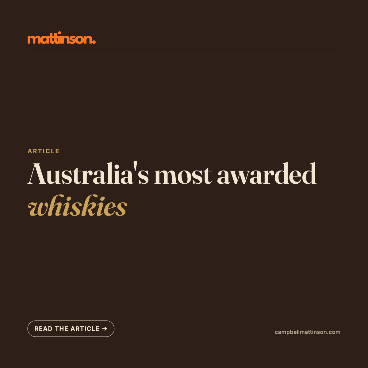 Australia's Most Awarded Whiskies