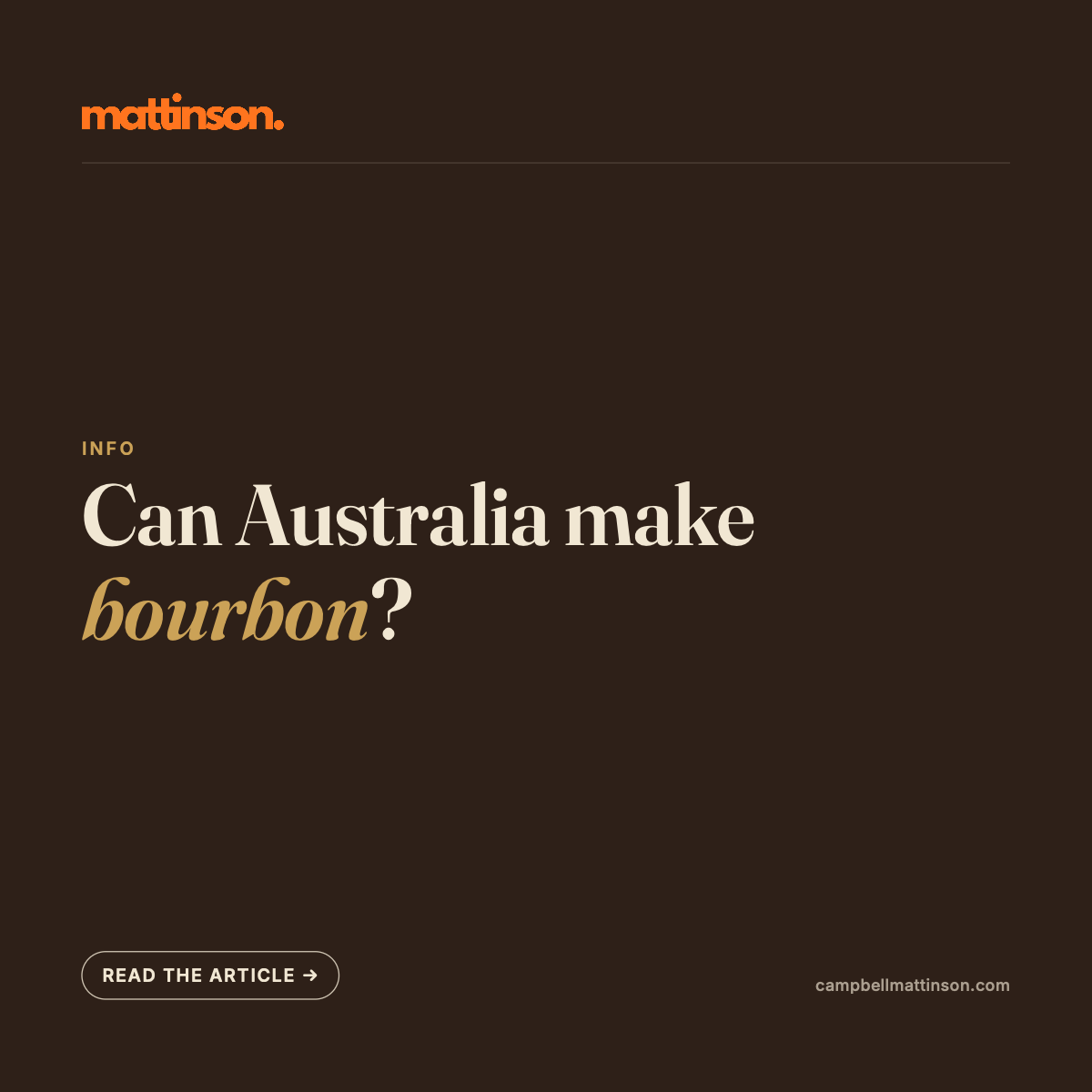 Can Australia Make Bourbon?