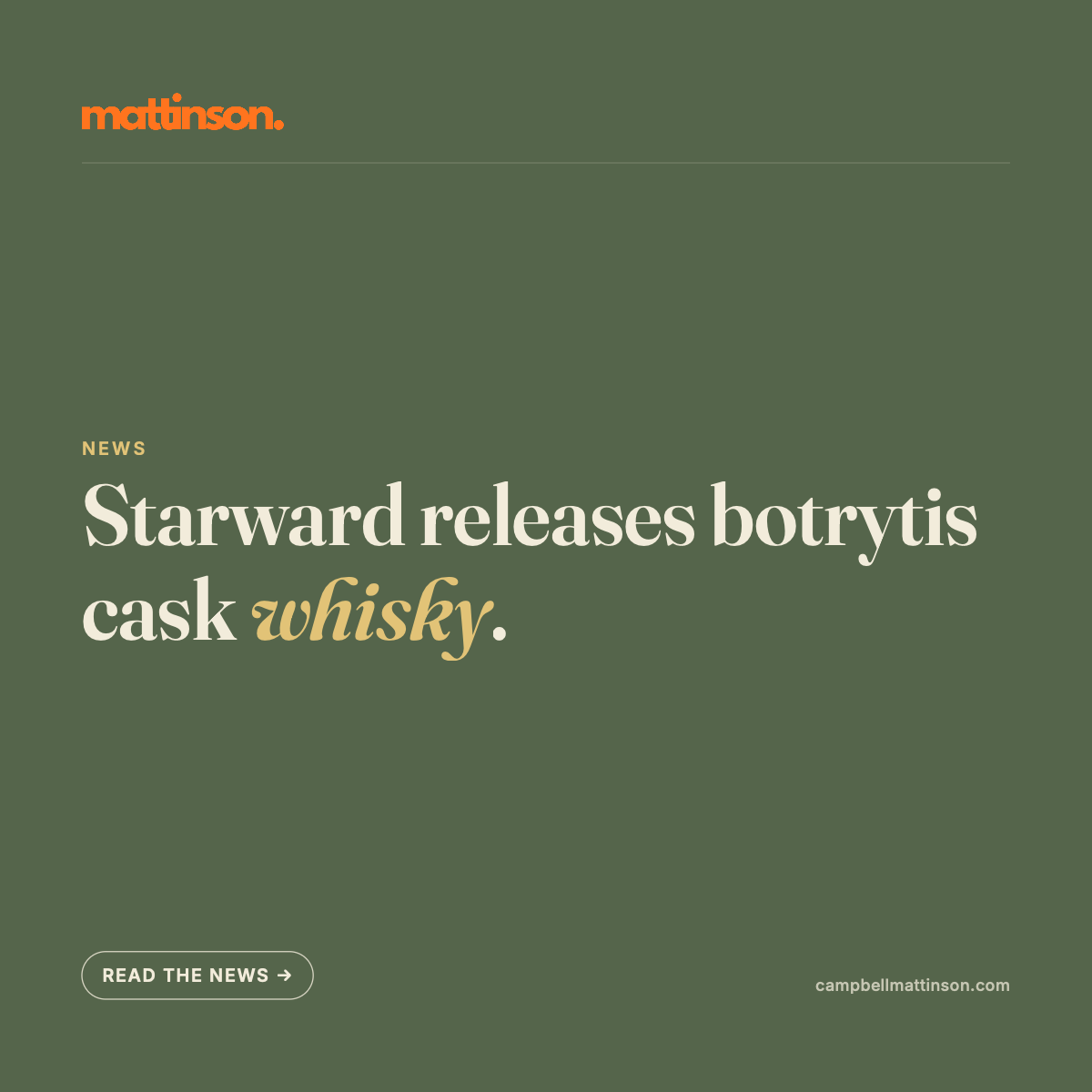 Starward releases Botrytis Cask, a seven-year single malt matured in dessert-wine barrels
