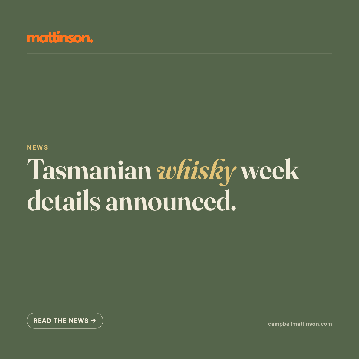 Tasmanian Whisky Week 2026 returns for its tenth year