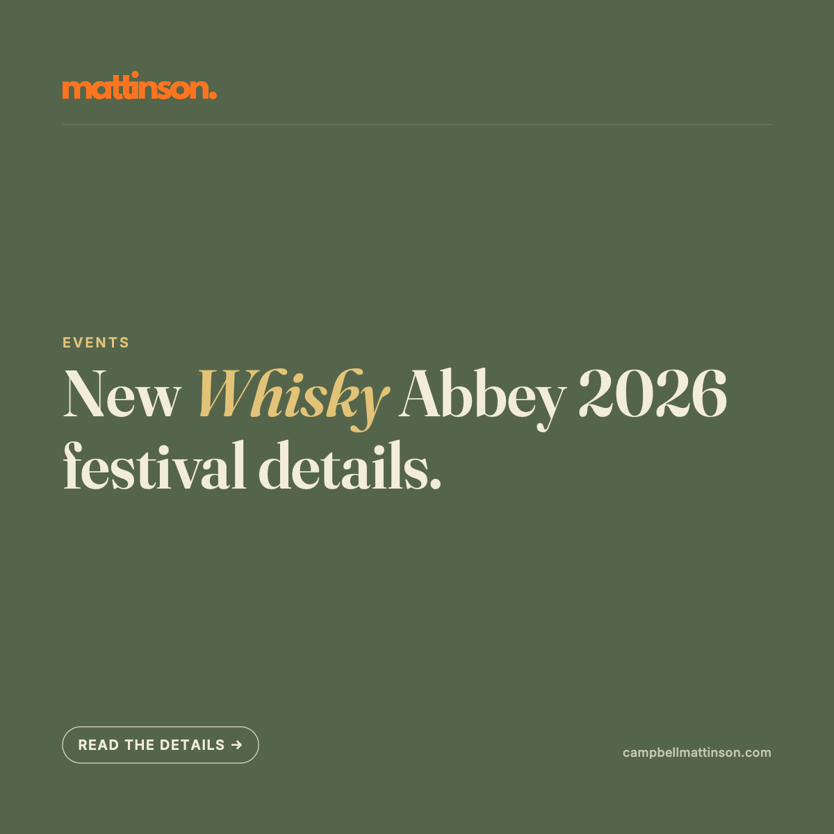 Whisky Abbey moves to a bigger room for its 2026 'Destinations' edition