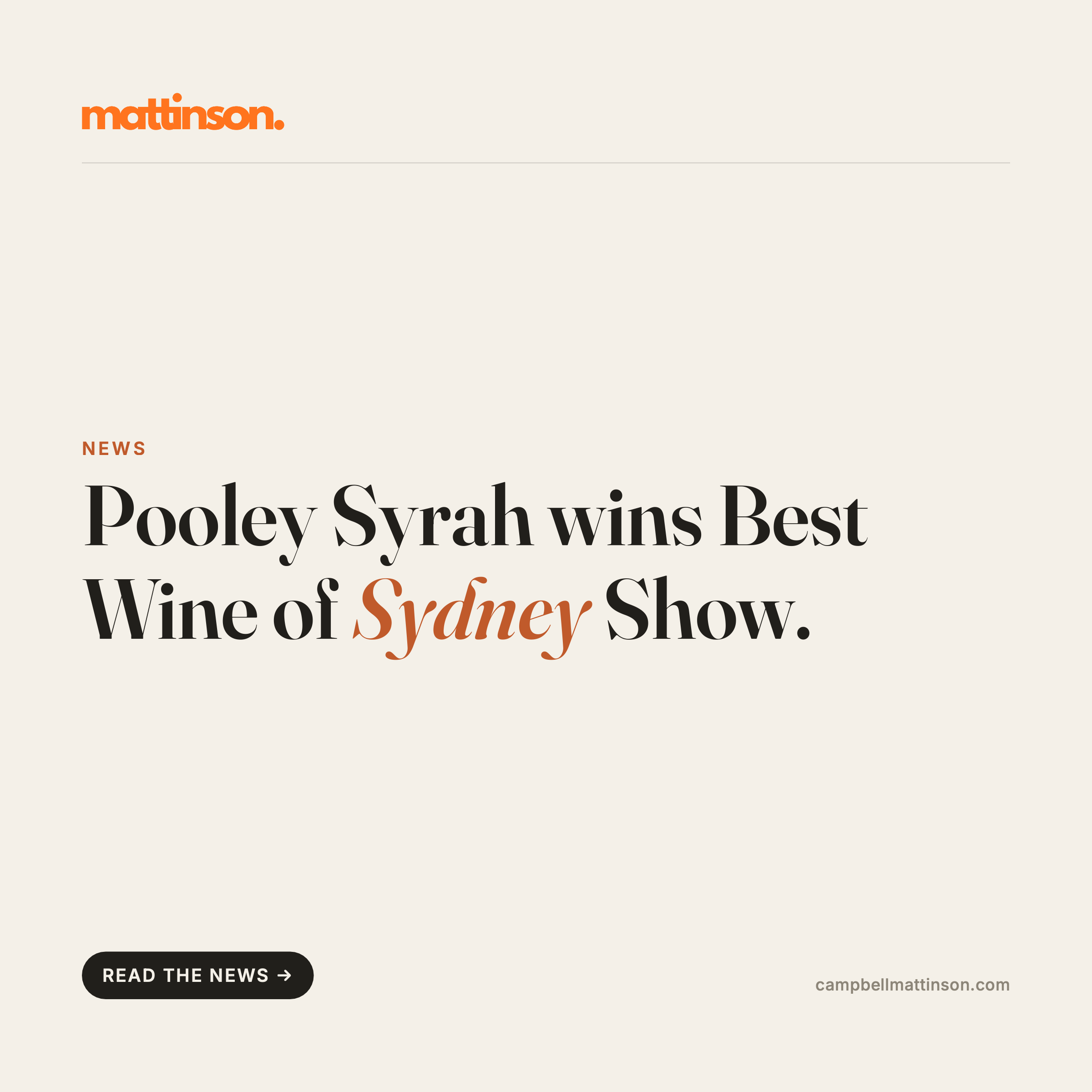 Tasmania's Pooley Syrah takes Best Wine of Show as Sydney Royal turns 200