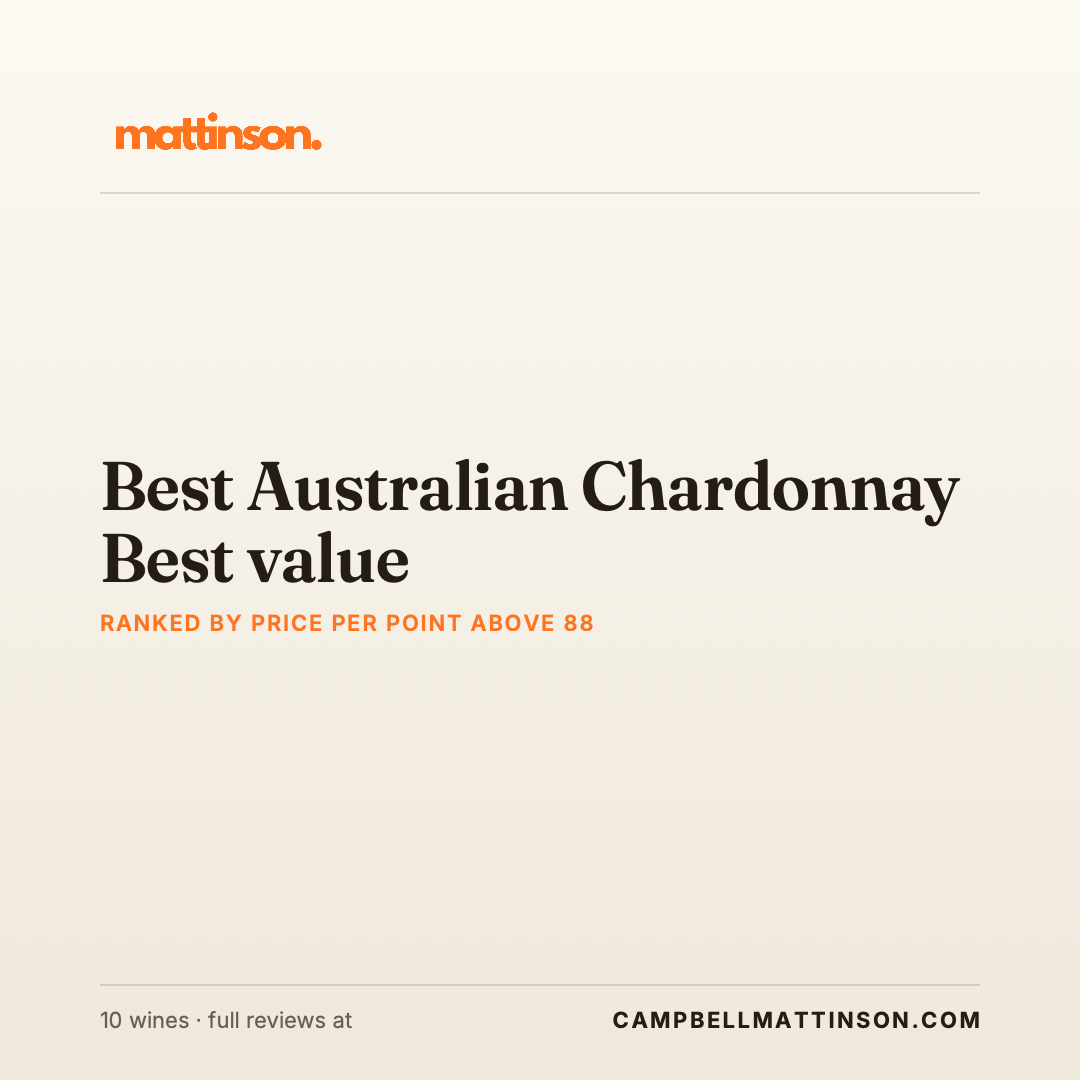 Best Value Australian Chardonnay: The Past 12 Months
