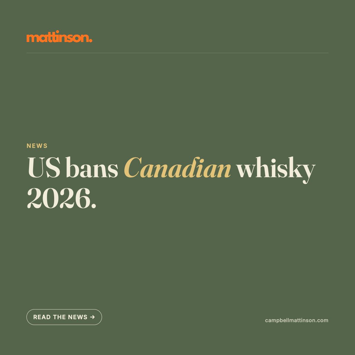 America shuts the door on Canadian whisky – and opens one for Australia