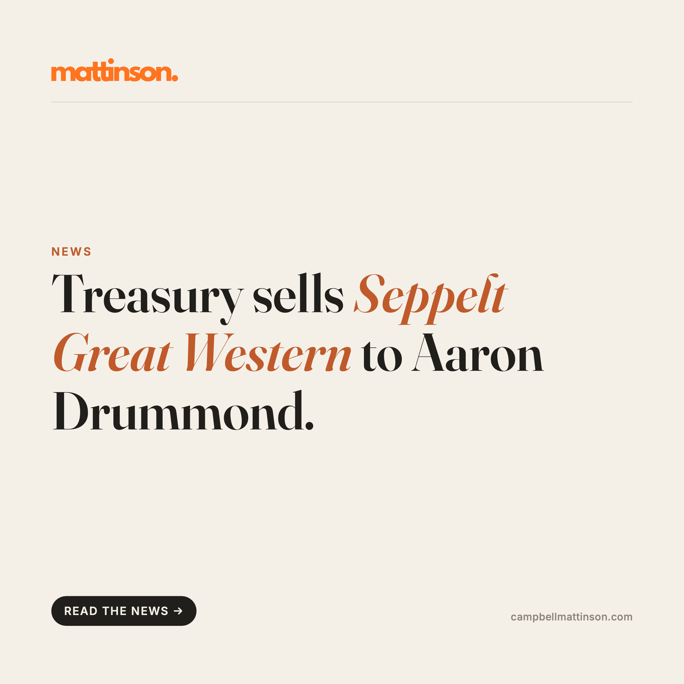 Treasury sells Seppelt Great Western to Aaron Drummond
