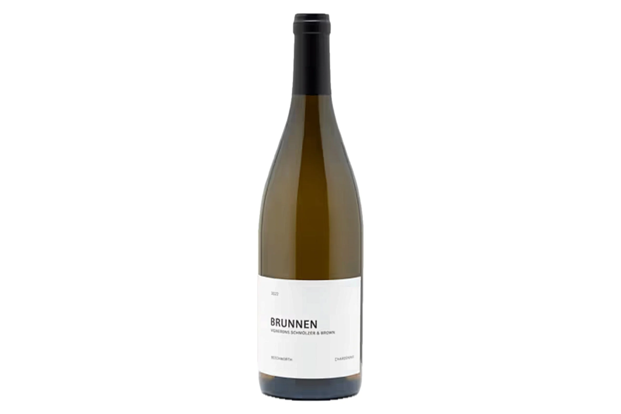 Bottle of Vignerons Schmölzer & Brown Brunnen Chardonnay 2024.