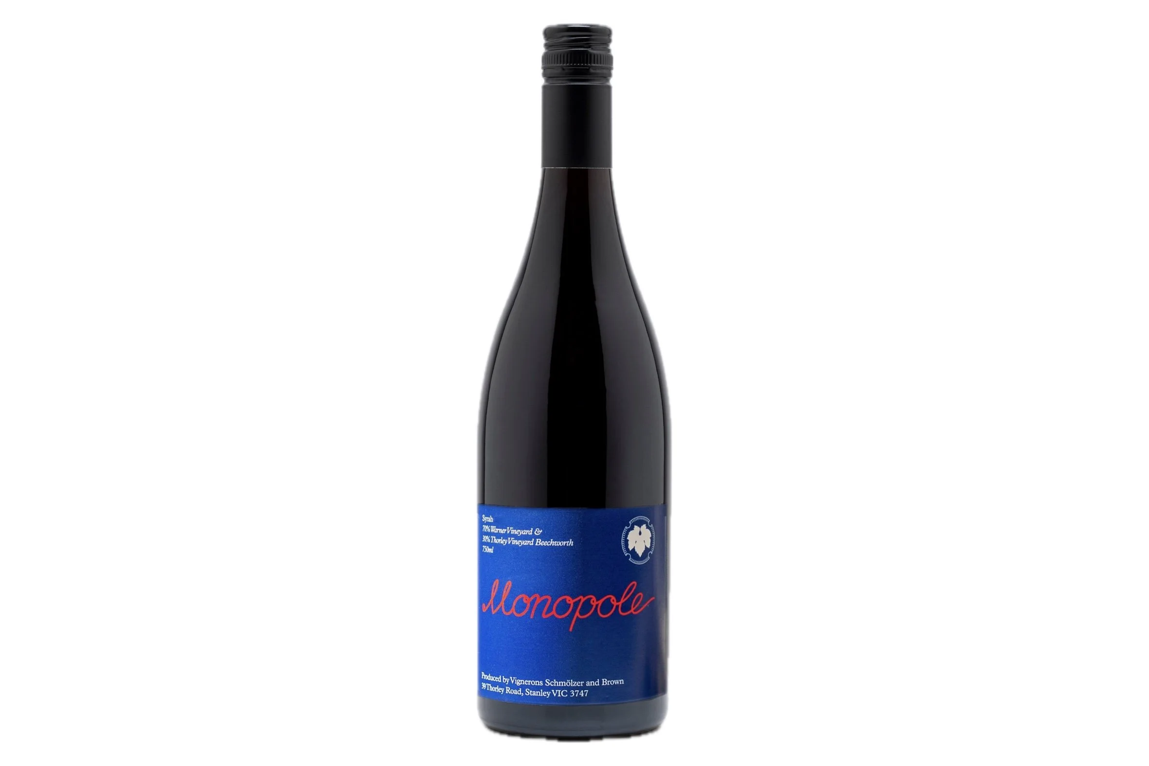 Bottle of Vignerons Schmölzer & Brown Monopole Syrah 2025.