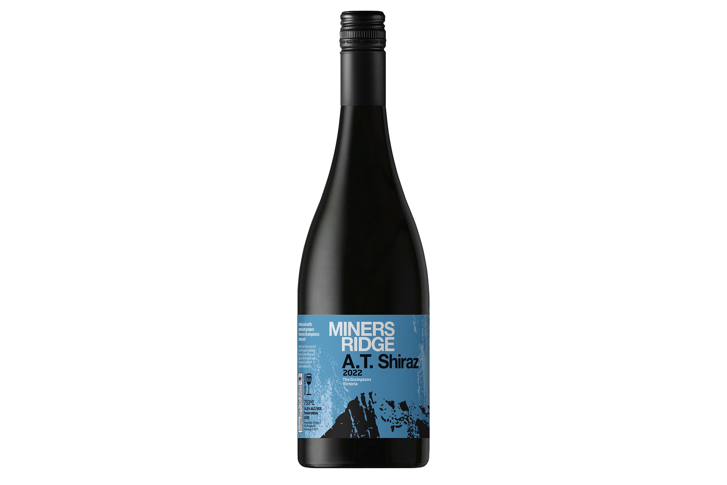 Bottle of Miners Ridge A.T. Shiraz 2022.