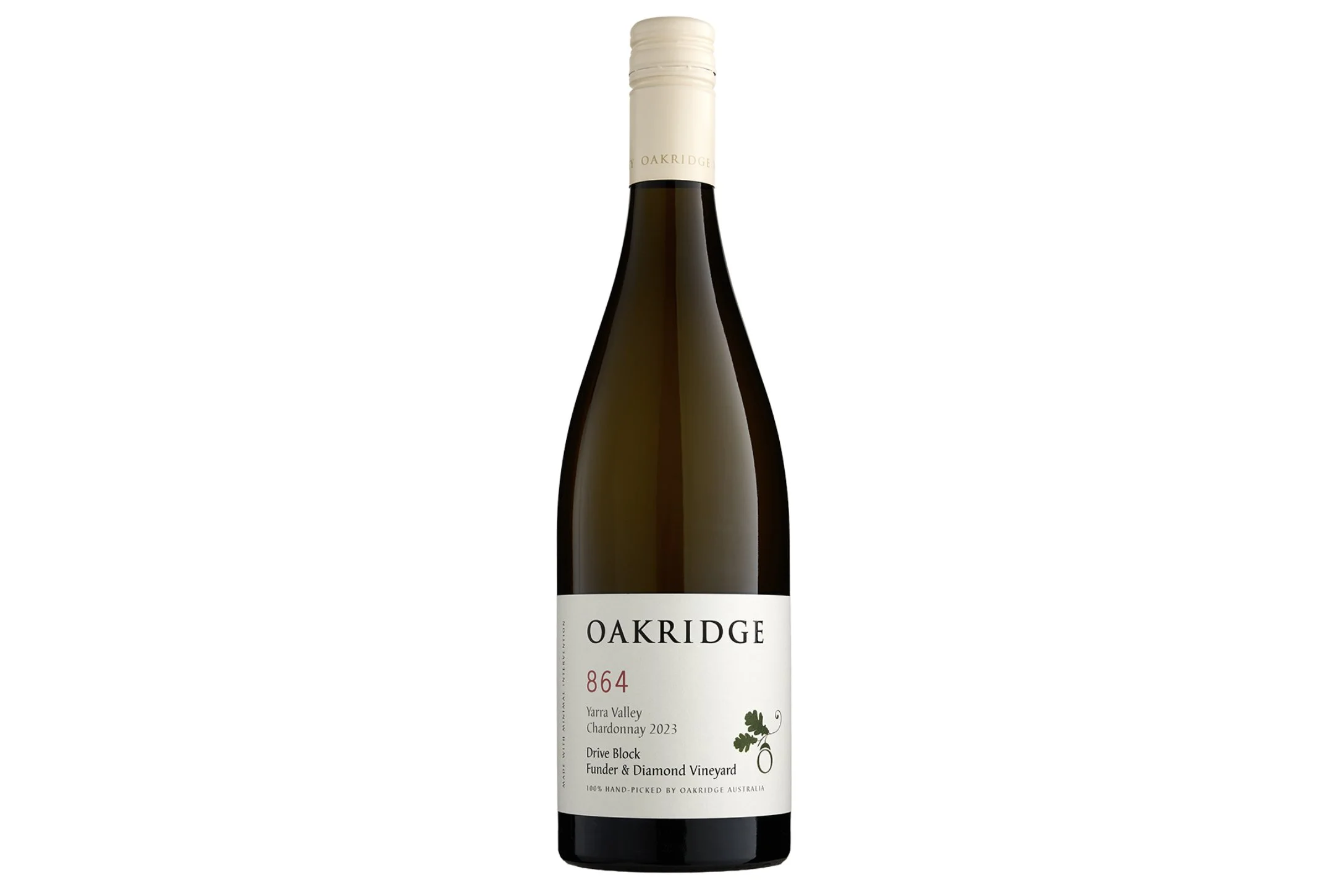 Bottle of Oakridge 864 Funder & Diamond Chardonnay 2022.