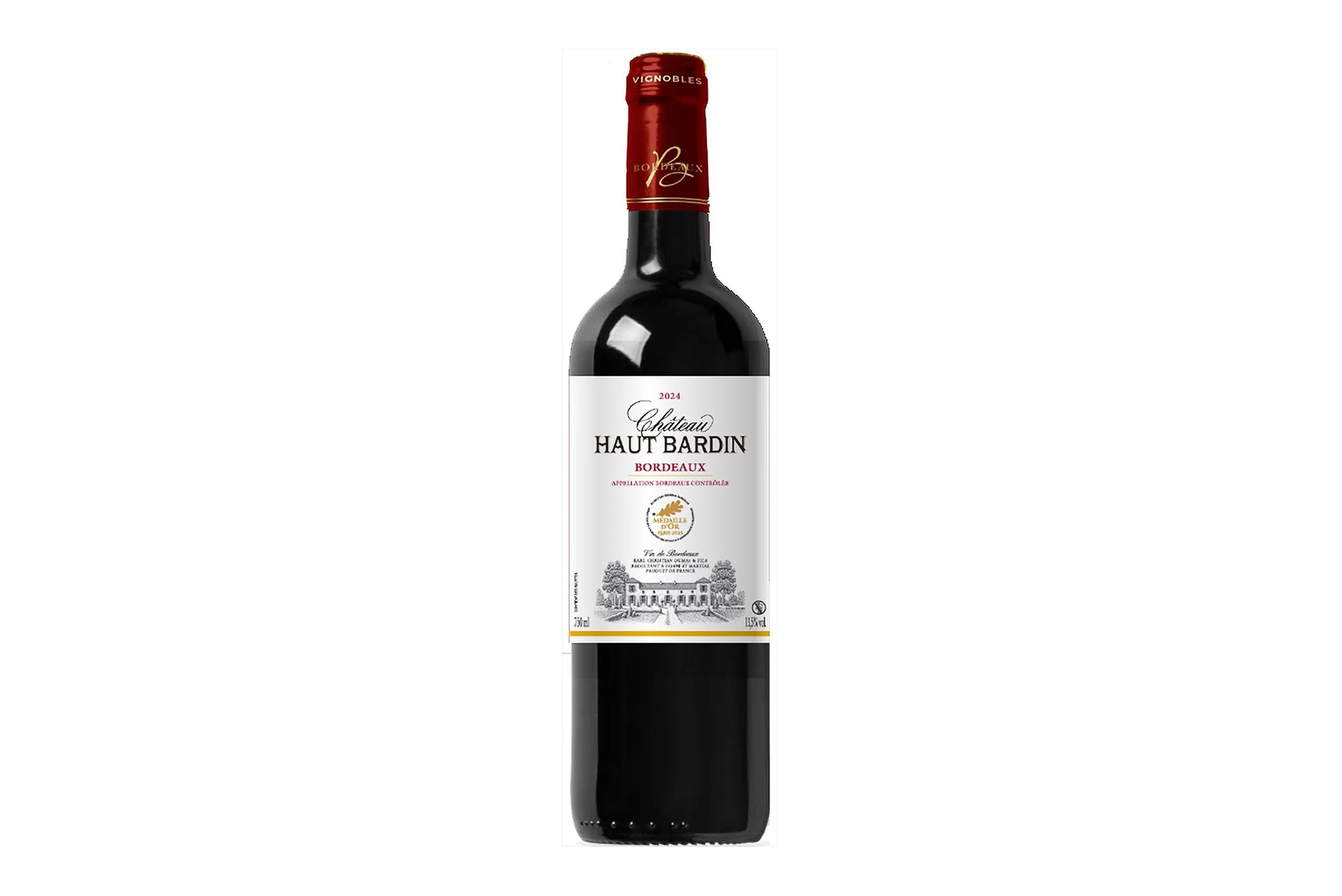 Bottle of Chateau Haut Bardin Bordeaux 2024.