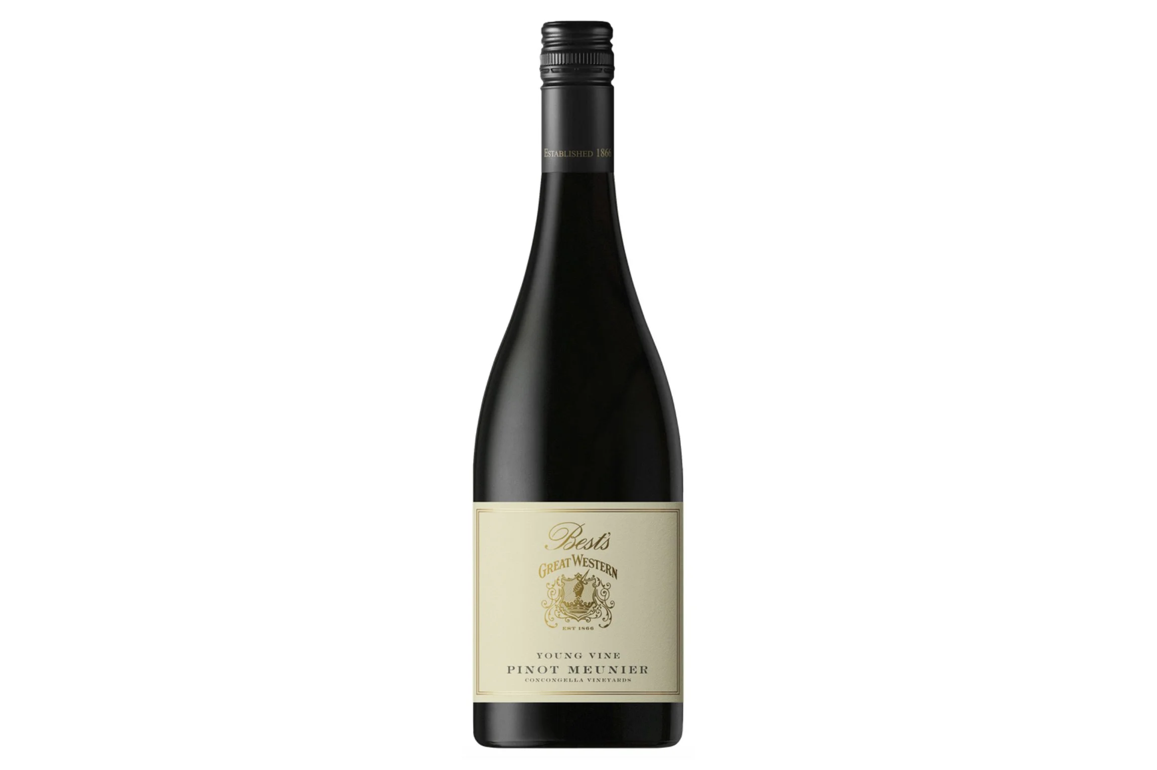 Bottle of Best's Young Vine Pinot Meunier 2025.