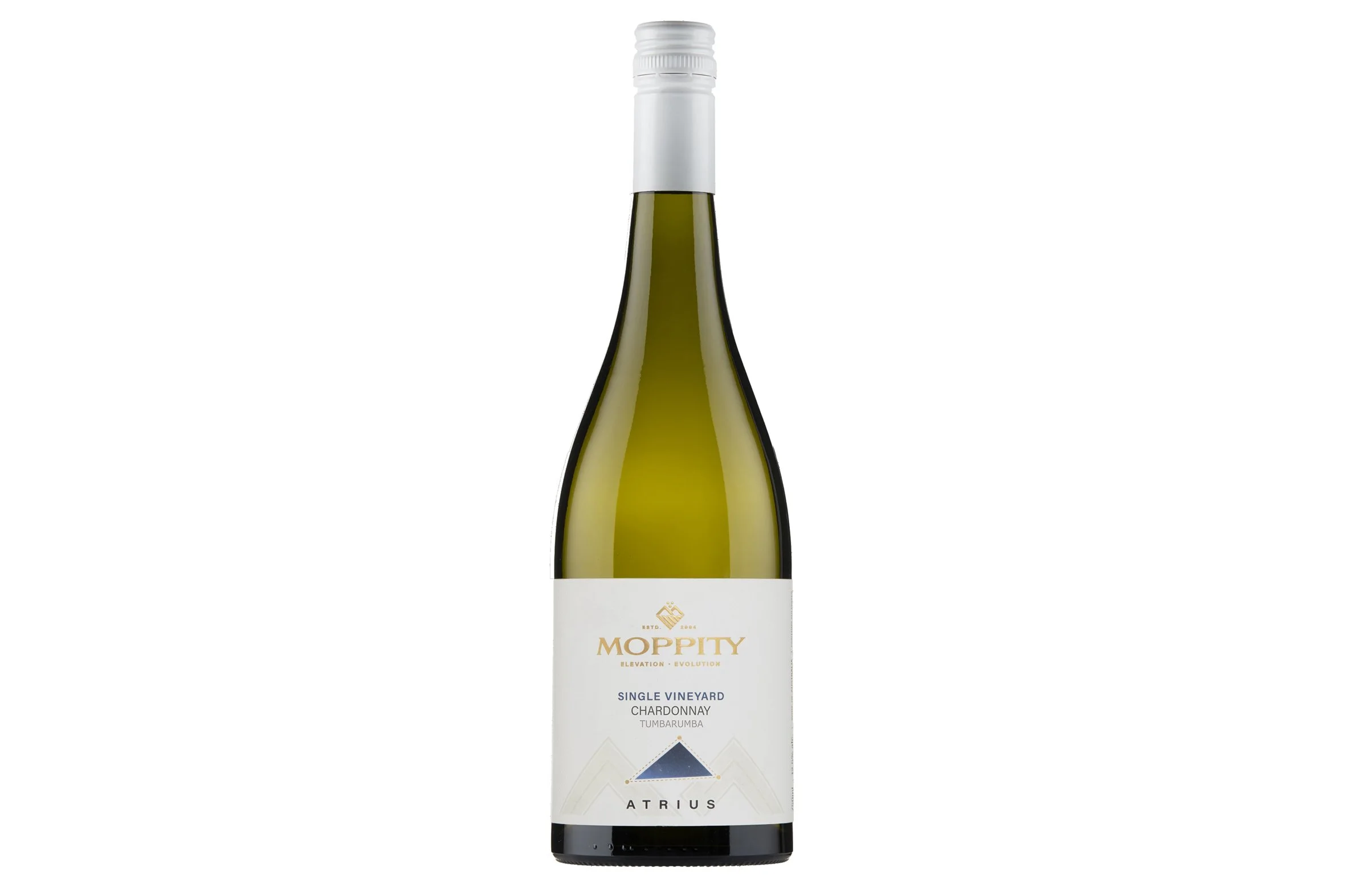 Bottle of Moppity Atrius Chardonnay 2025.