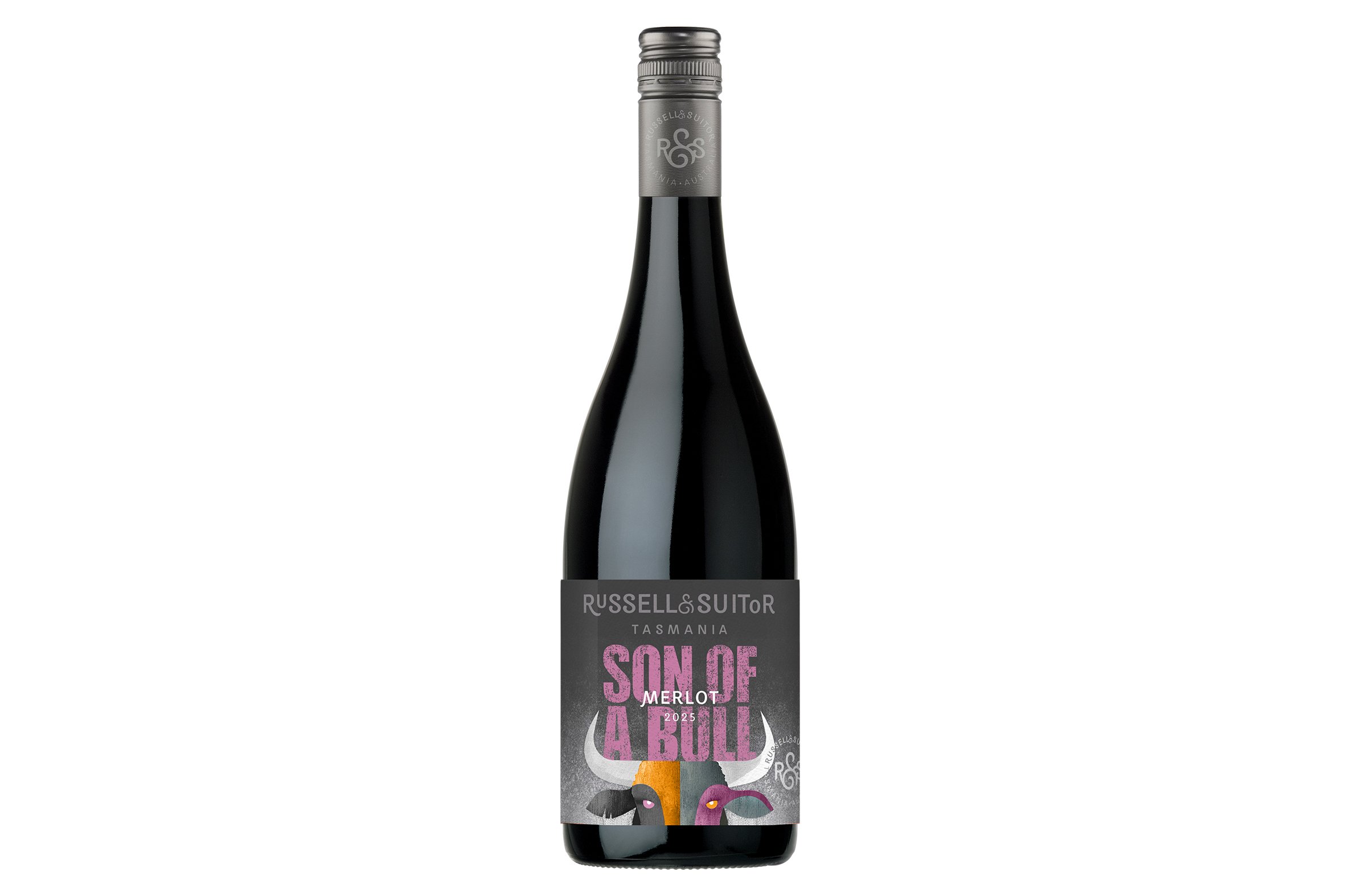 Bottle of Russell & Suitor Son of a Bull Merlot 2024.
