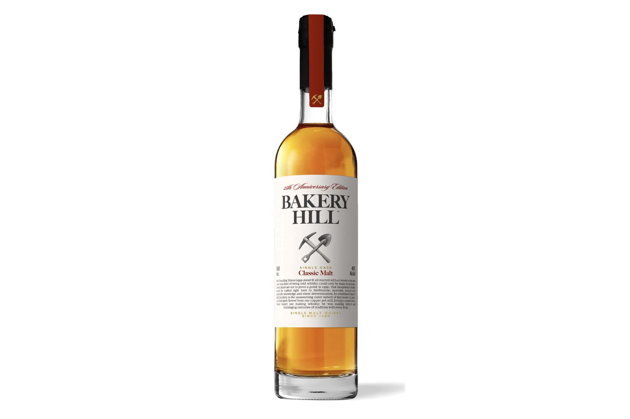 Bottle of Bakery Hill Classic Malt Whiskey.