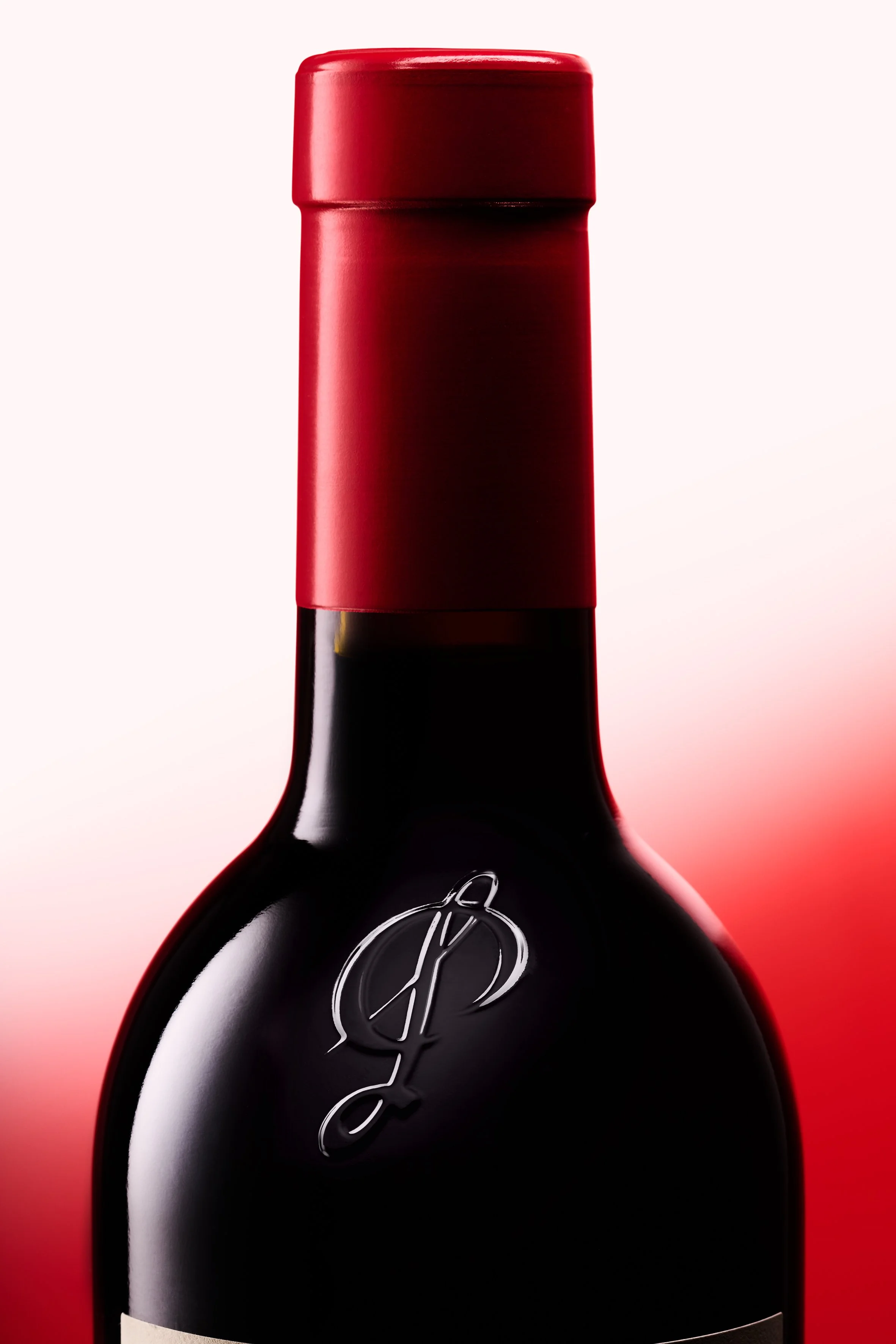 New Penfolds proprietary bottle with embossed P monogram.